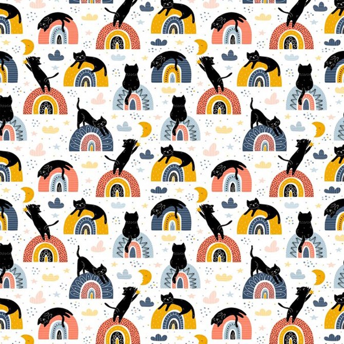 Cat Pattern Canvas Linen Shoulder Tote Bag Large Capacity