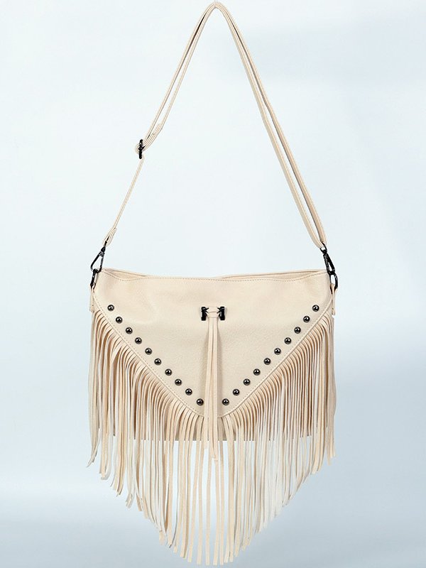 Retro Leather Tassel Messenger Bag Western Style Music Festival Women's Shoulder Bag