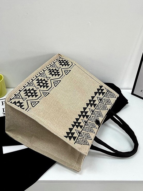 Casual Ethnic Pattern Straw Shoulder Bag Handbag Vacation Beach Women