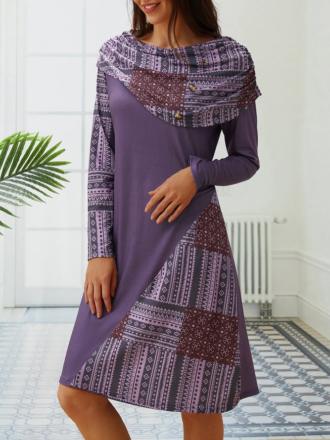 Cotton Casual Long Sleeve Knitting Dress