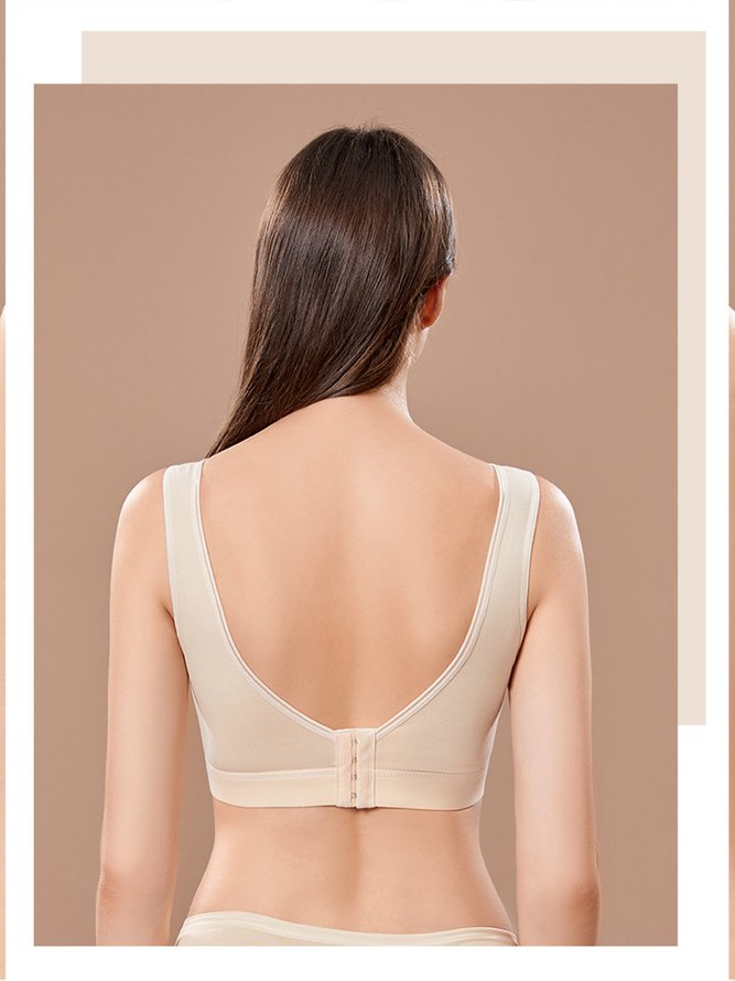 Cross Neck Casual Plain Bra & Bralette