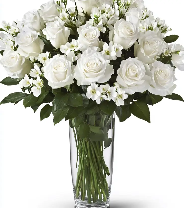 All White Shimmering Blossoms