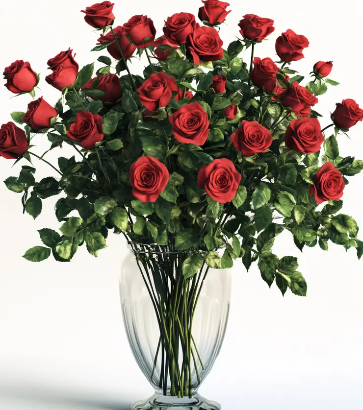 Two dozen fresh red roses