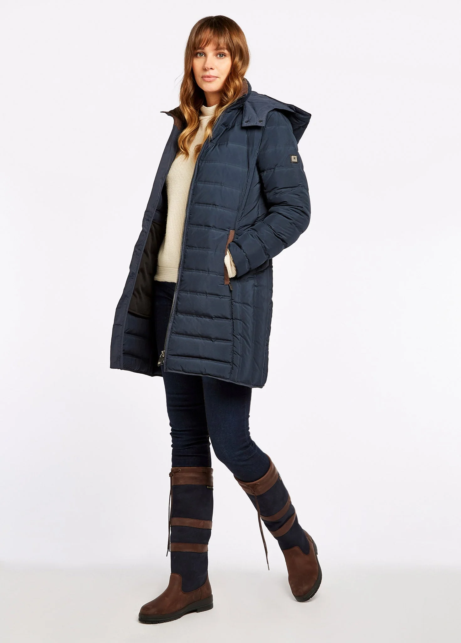 Galway Ladies Country Boot - Navy/Brown