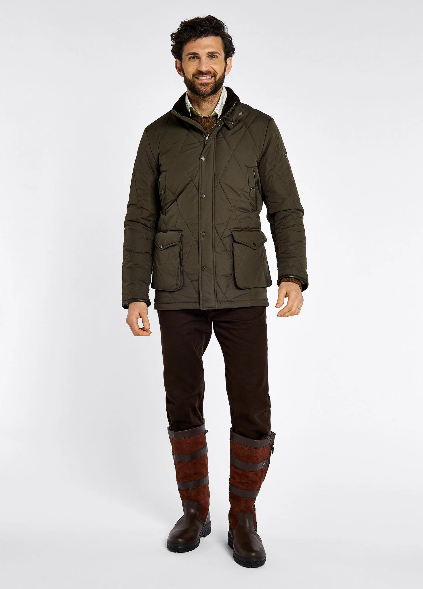 Farmley Men's Quilted Jacket - Olive