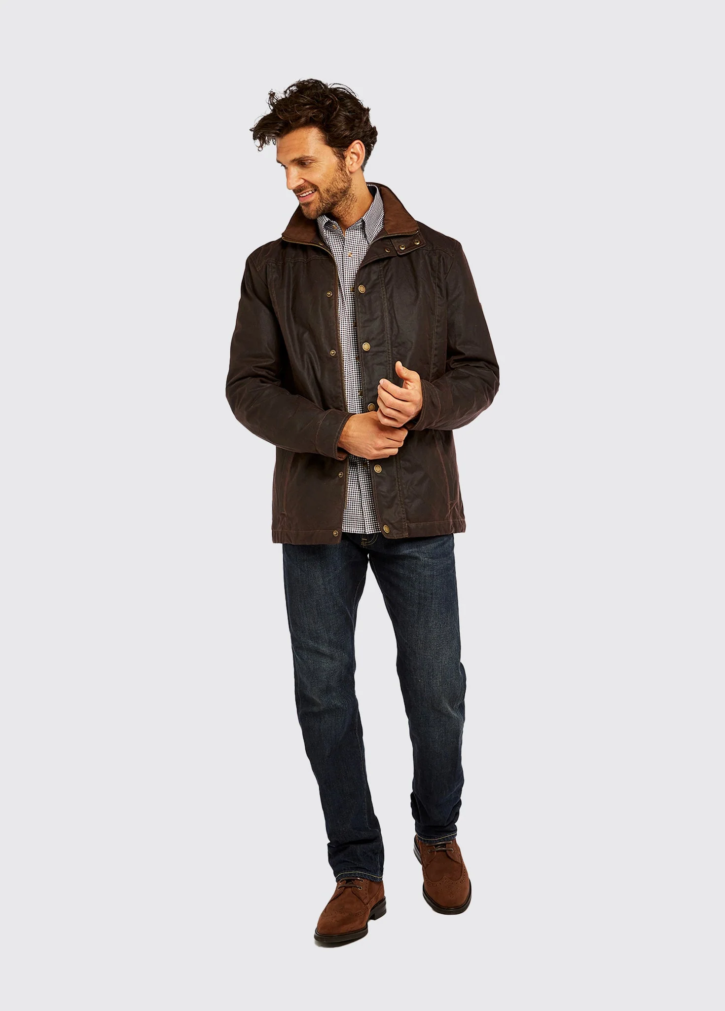 Down Goodyear Brogue Boot - Walnut