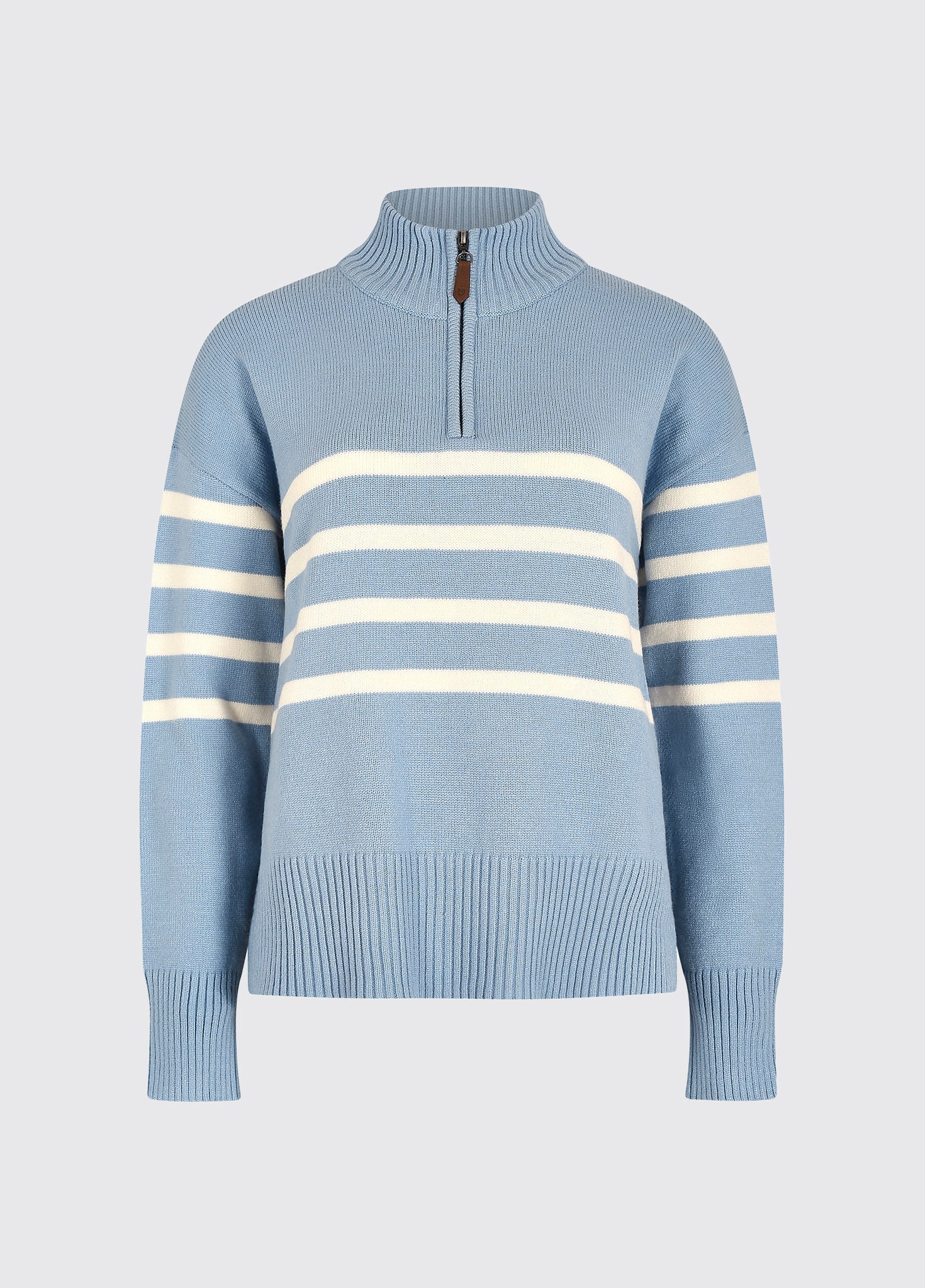 Fonthill Women's zip neck sweater- Dusty Blue