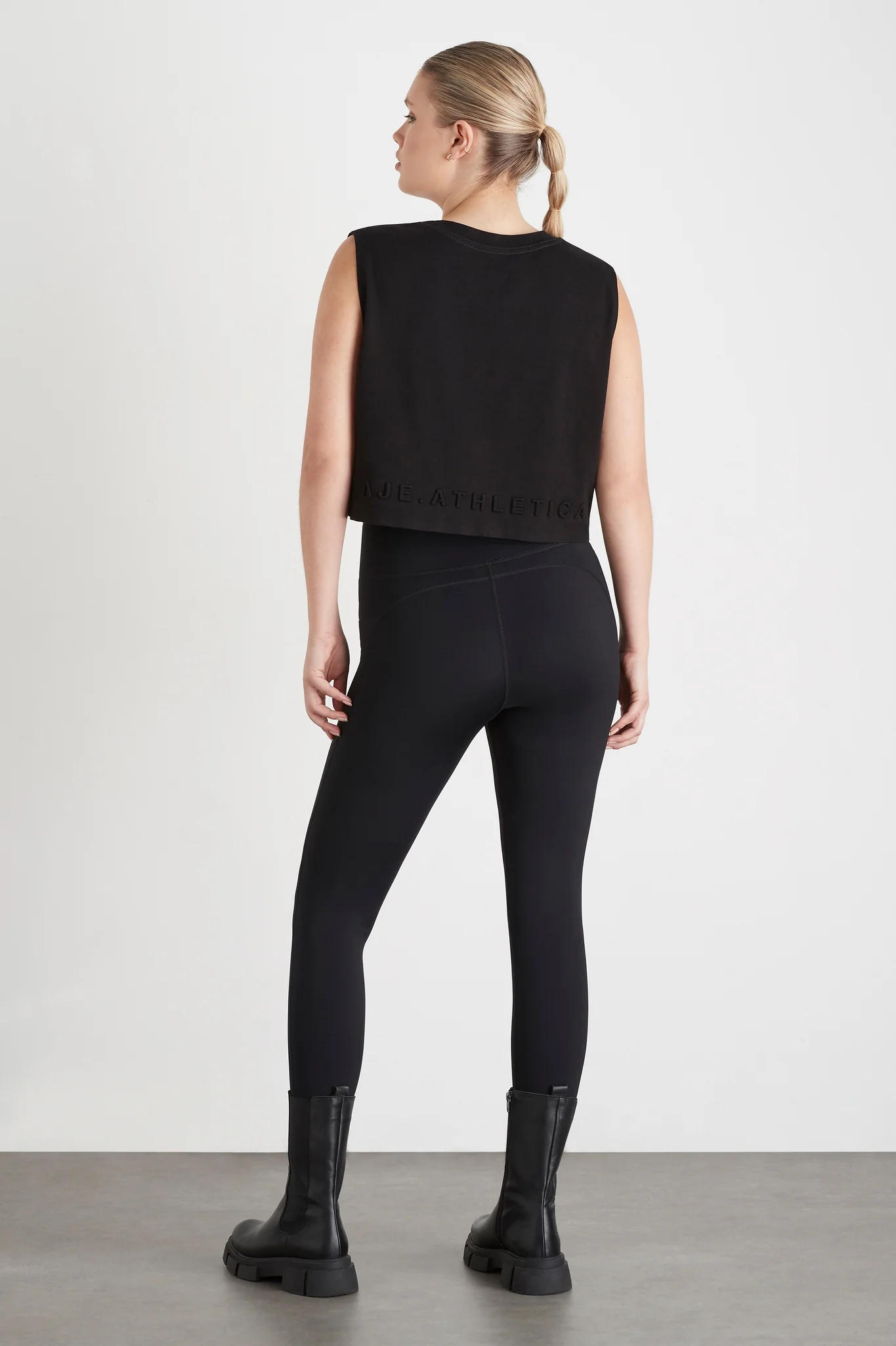 Cropped Embossed Signature Logo Tank 106