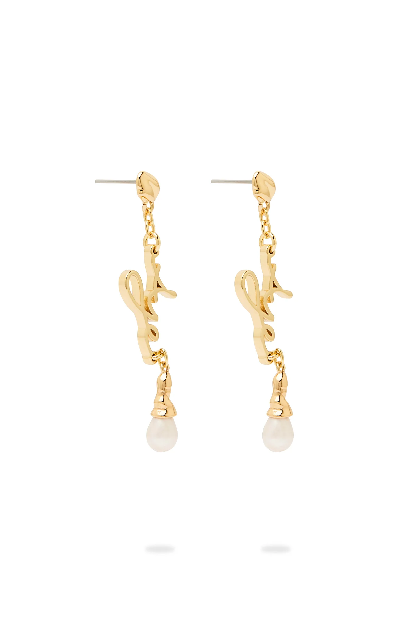 Larissa Logo Pearl Drop Stud