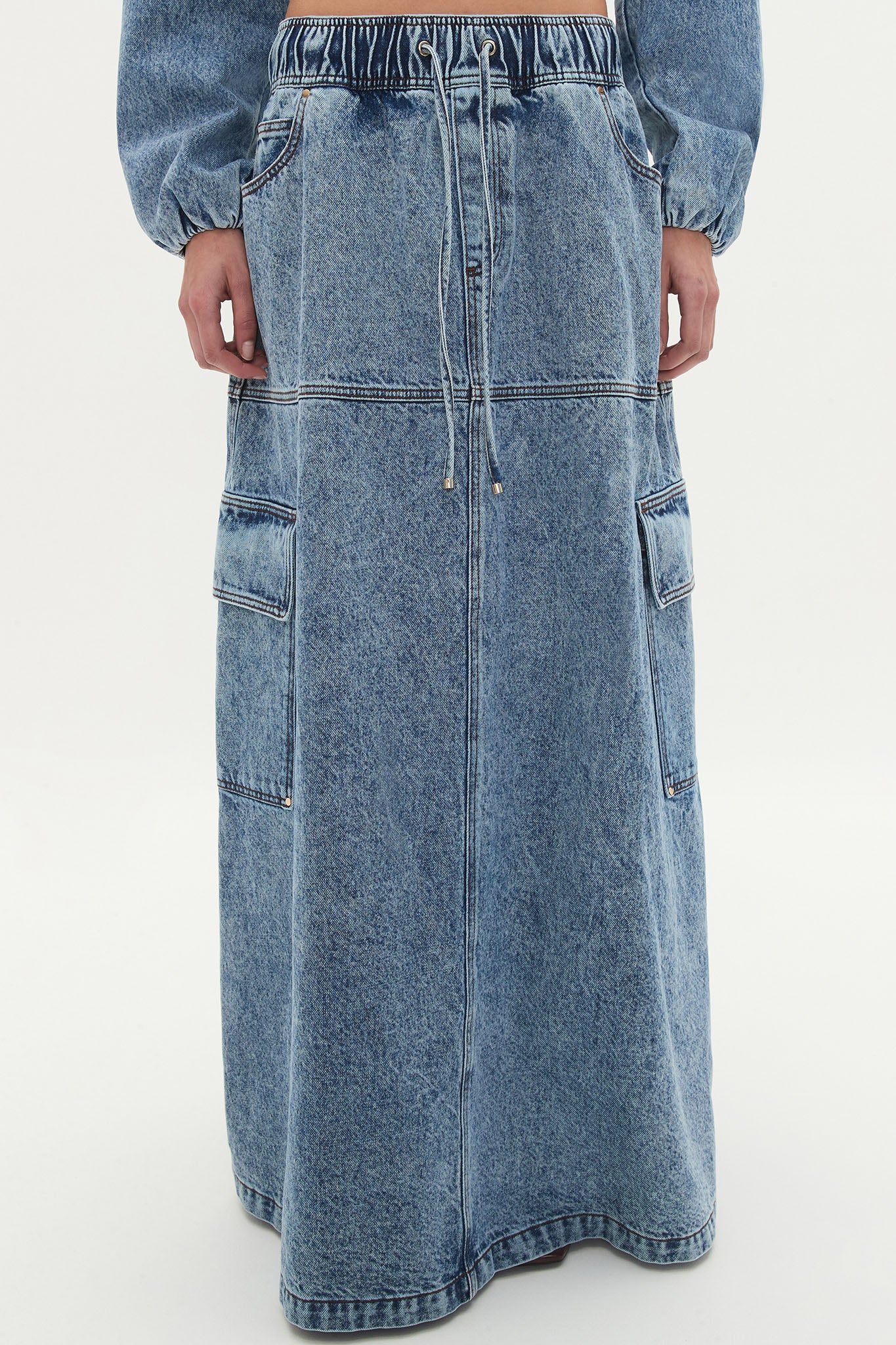 Blues Denim Maxi Skirt