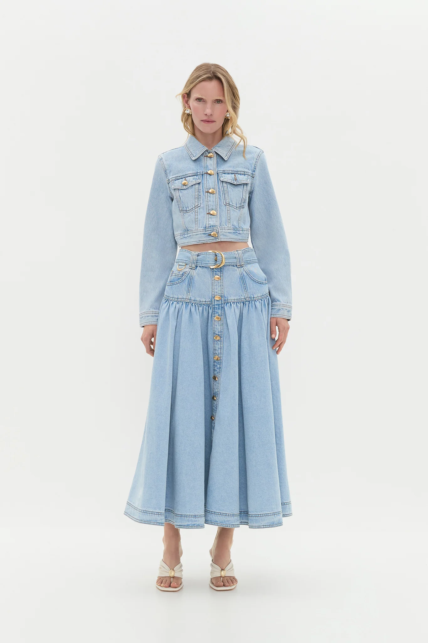 Elena Denim Midi Skirt