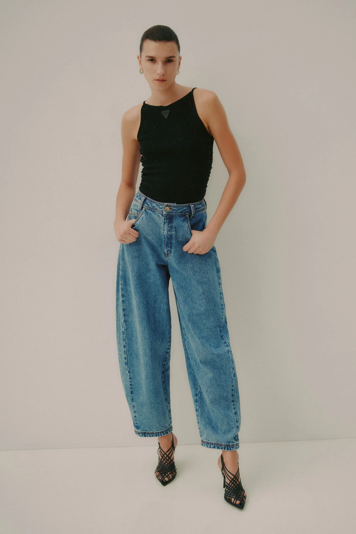 Blues Denim Barrel Jeans