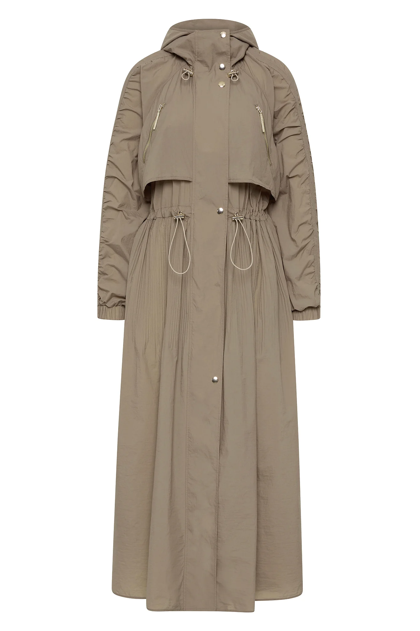 Longline Pleated Trench 703