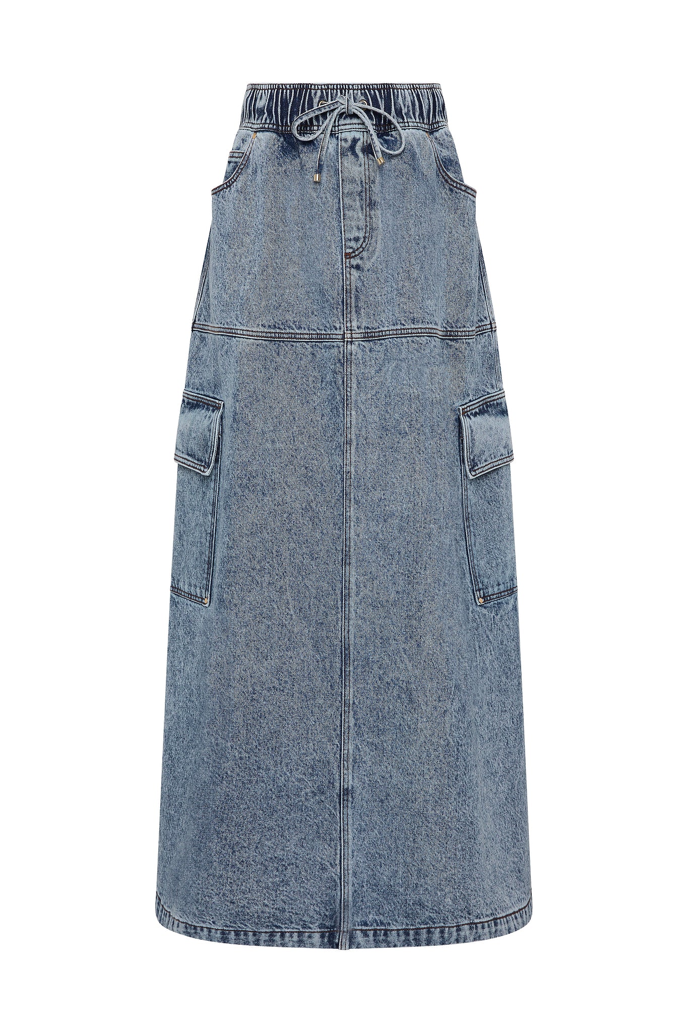 Blues Denim Maxi Skirt