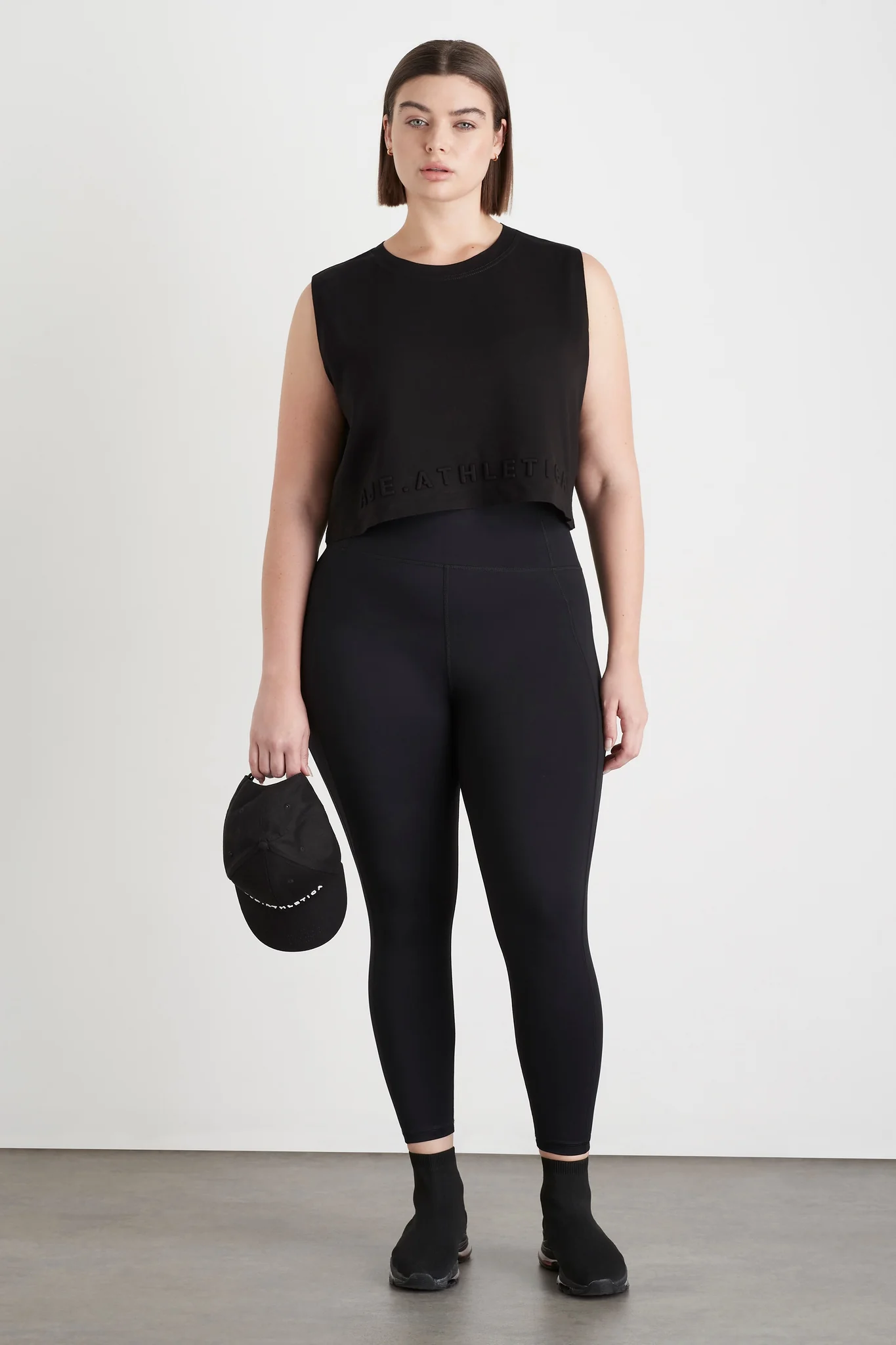 Cropped Embossed Signature Logo Tank 106