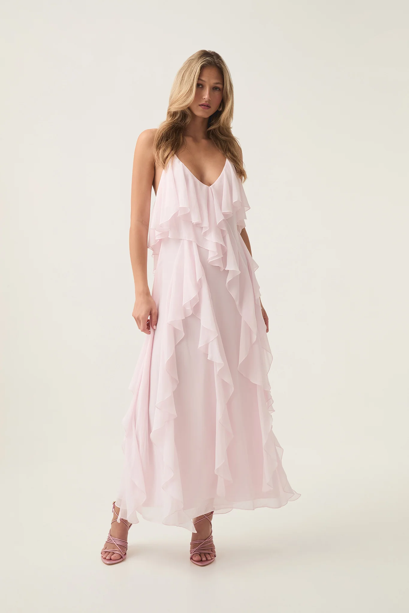 Valentine Frill Maxi Dress