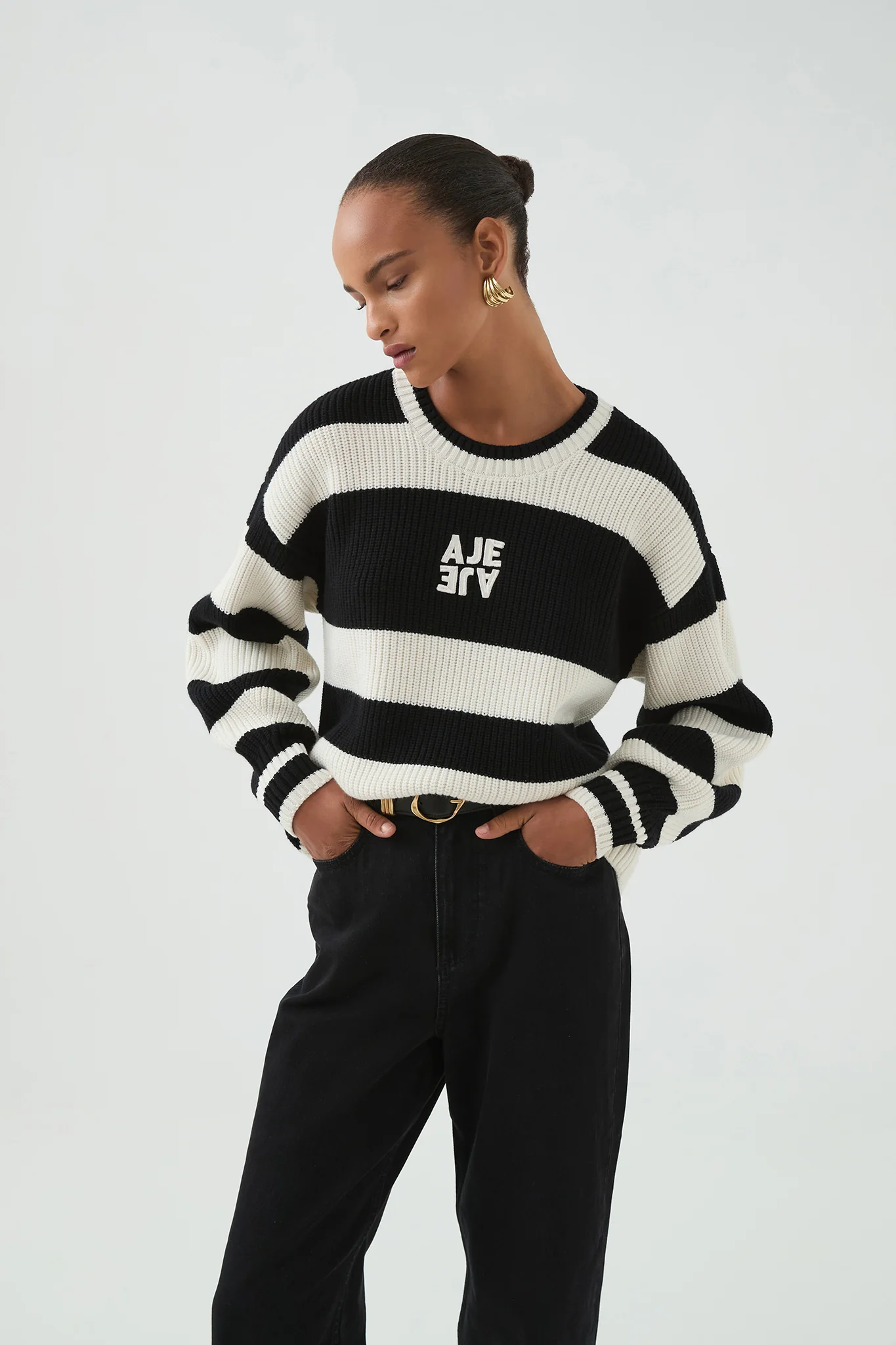 Montage Stripe Logo Knit