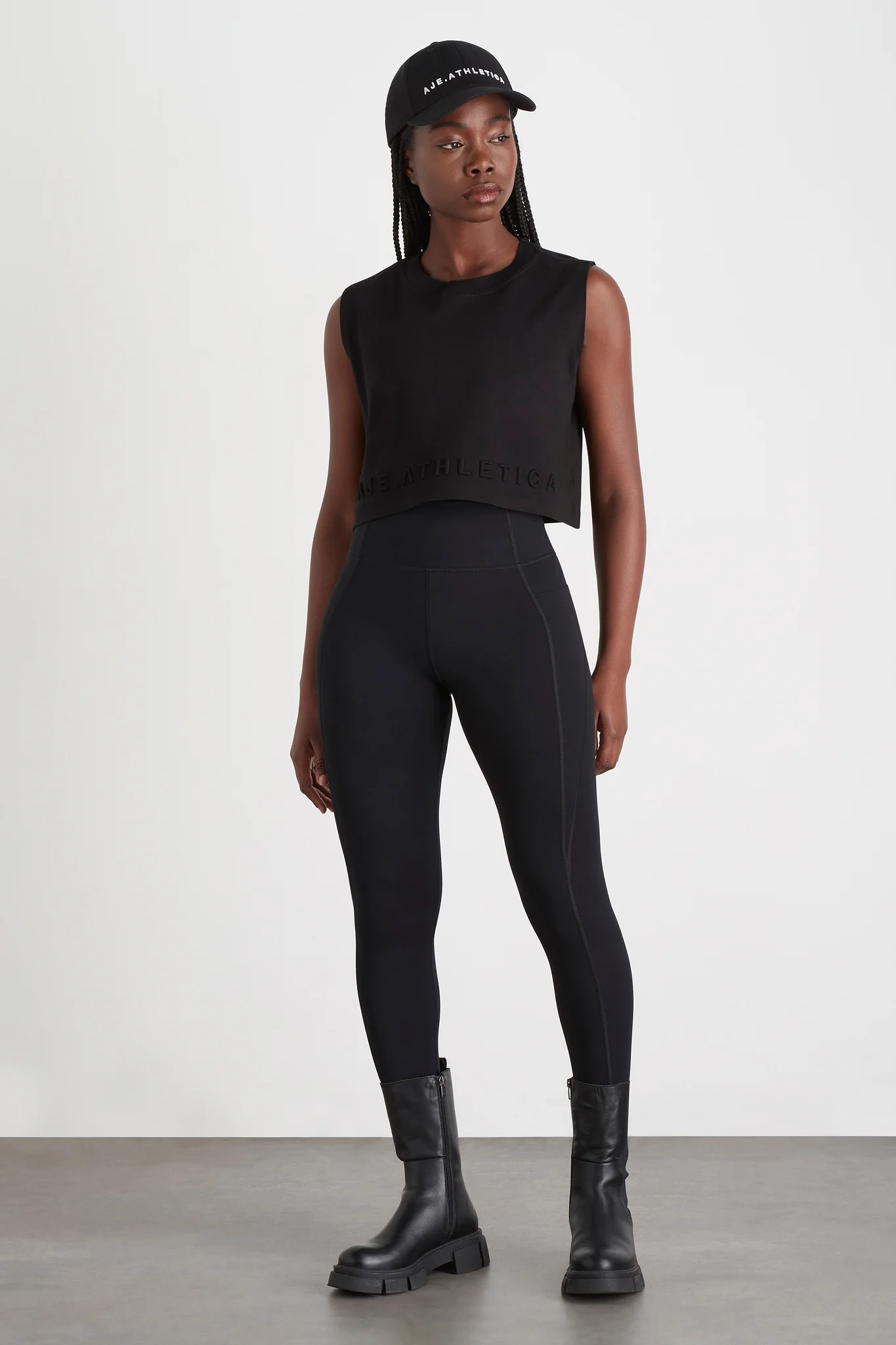 Cropped Embossed Signature Logo Tank 106