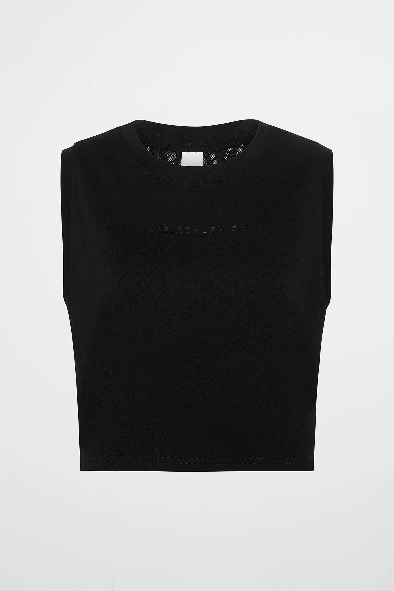 Cropped Logo Mesh Boxy Tank 146