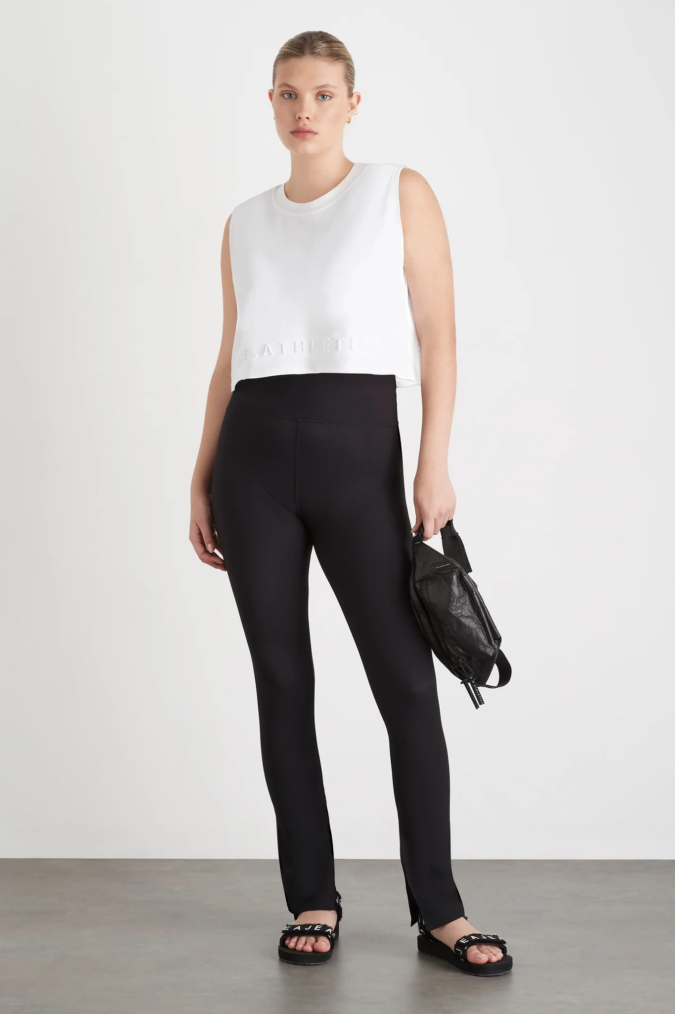 Cropped Embossed Signature Logo Tank 106