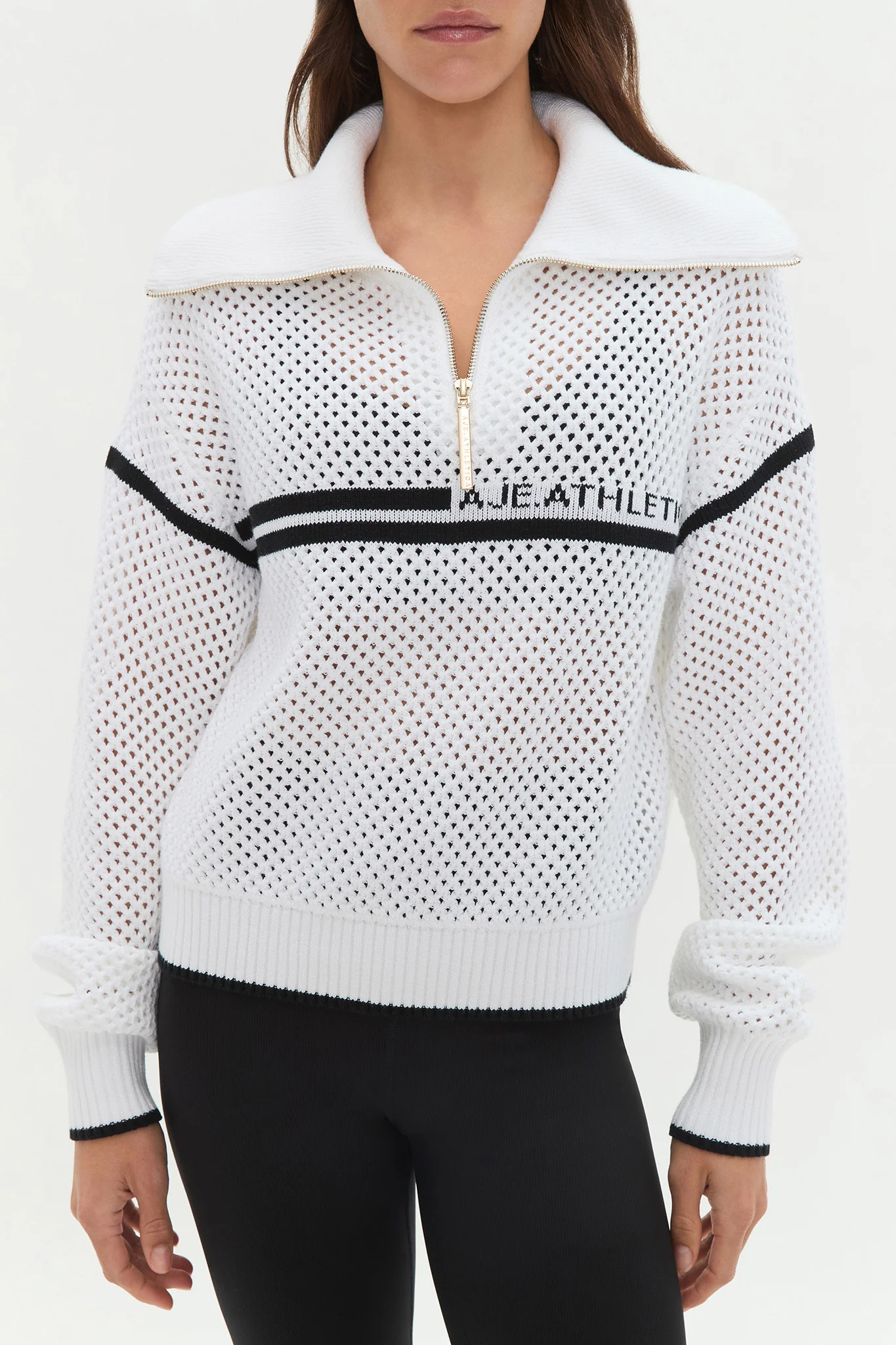 Contrast Zip Knit Jumper 414