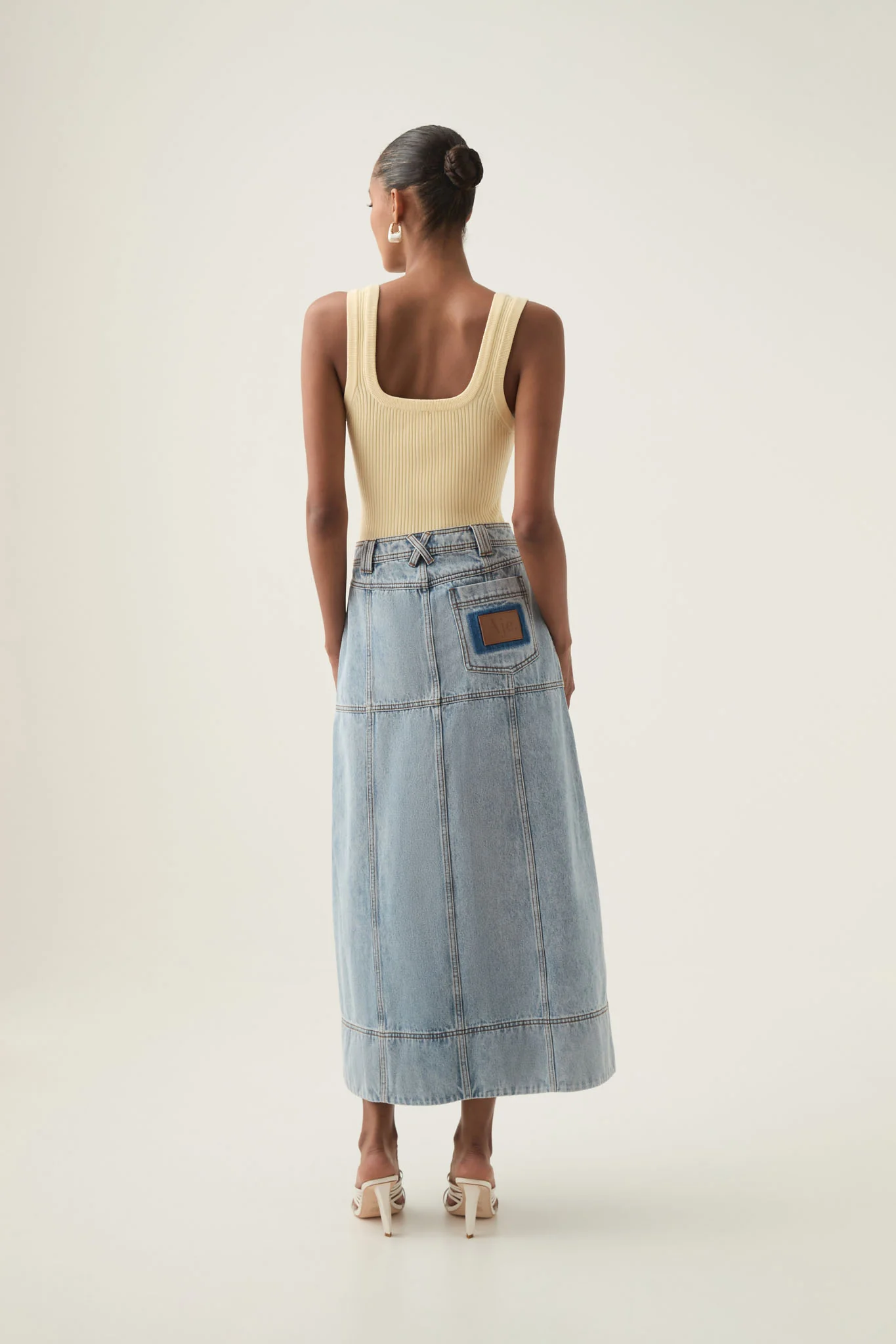Aura Denim Midi Skirt