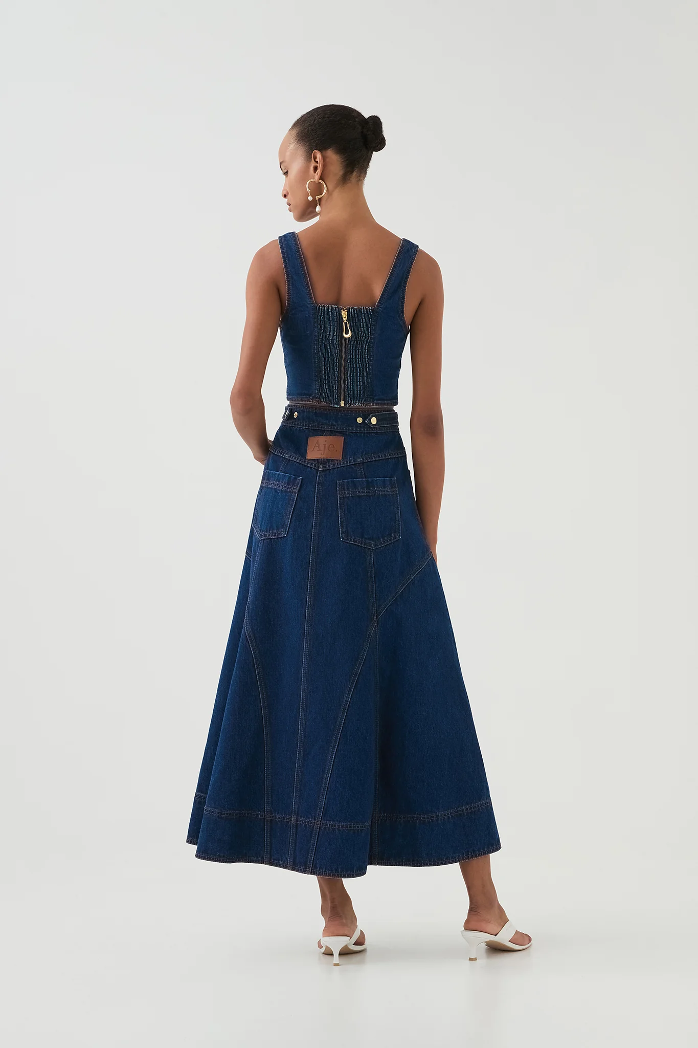 Carmen Denim Midi Skirt