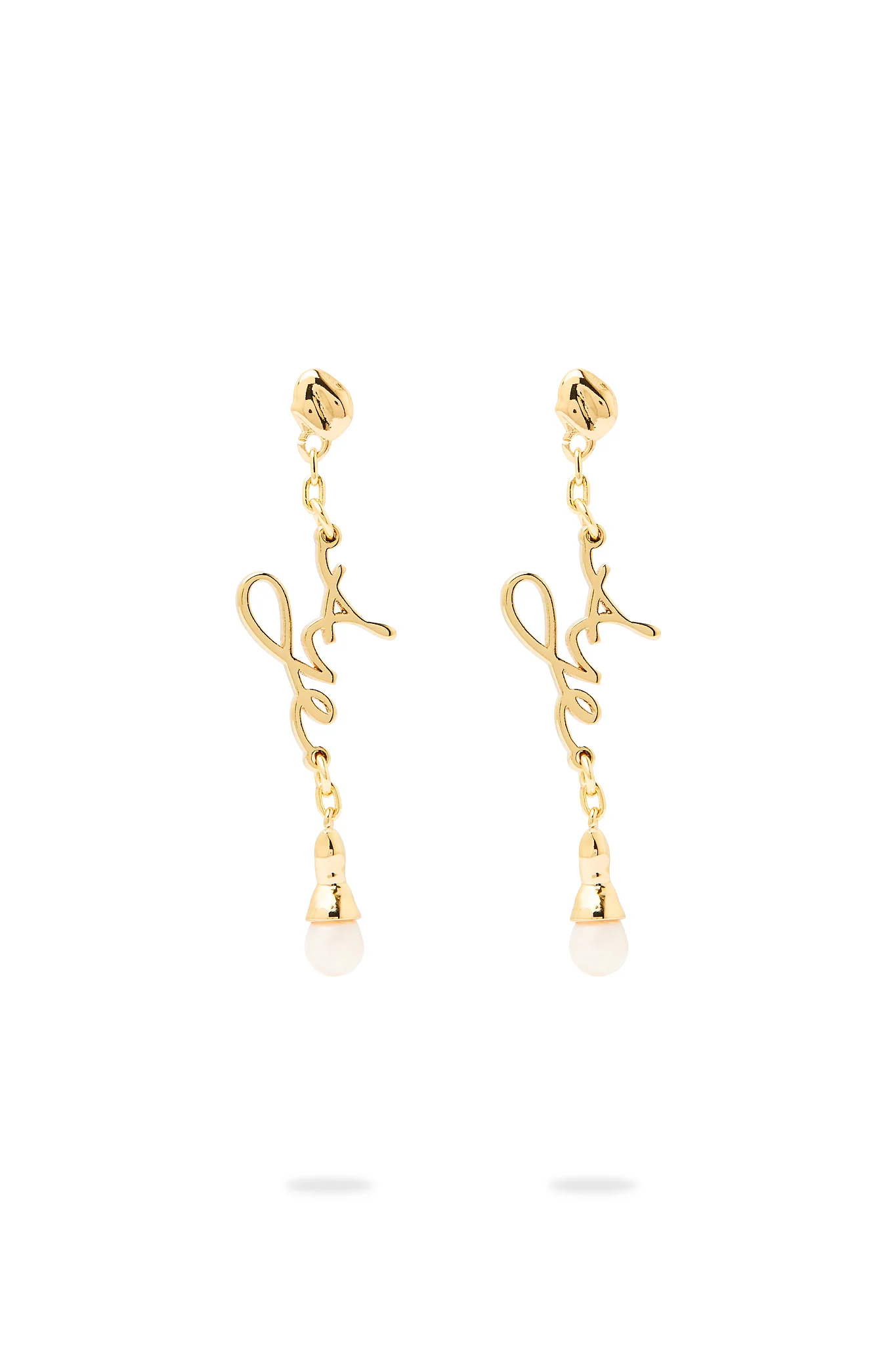 Larissa Logo Pearl Drop Stud