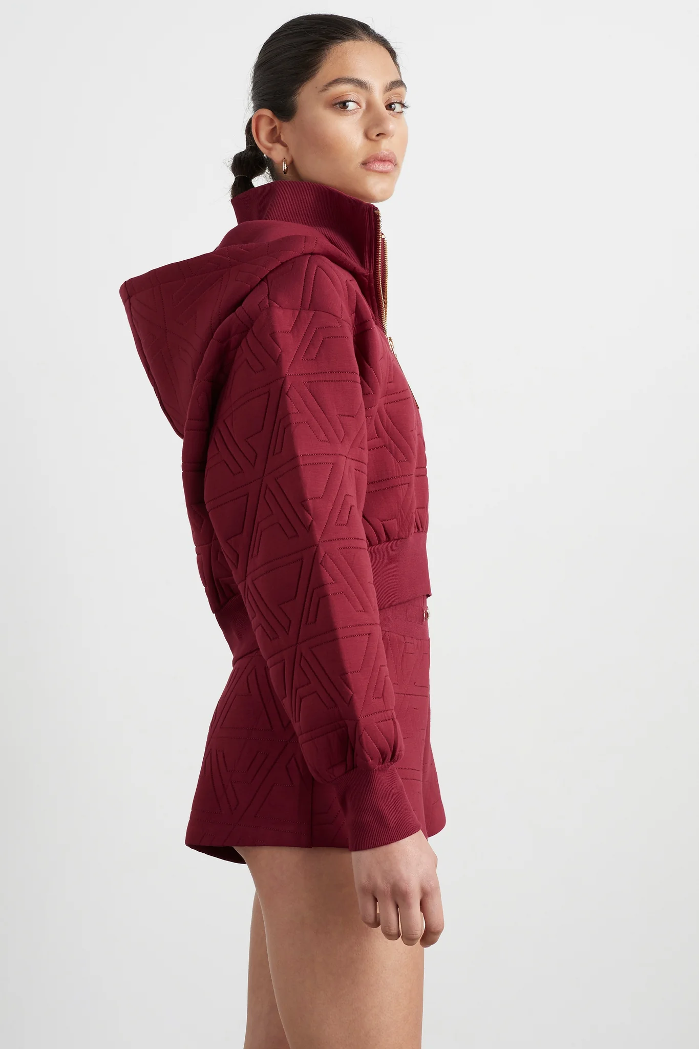 Quilted Scuba Hoodie 729