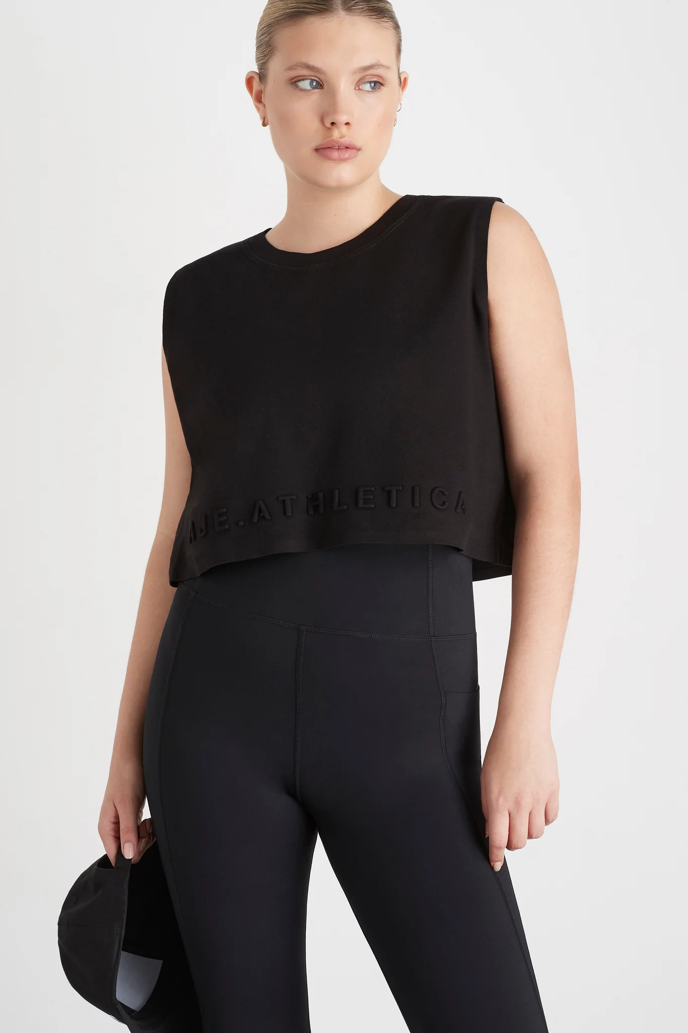 Cropped Embossed Signature Logo Tank 106