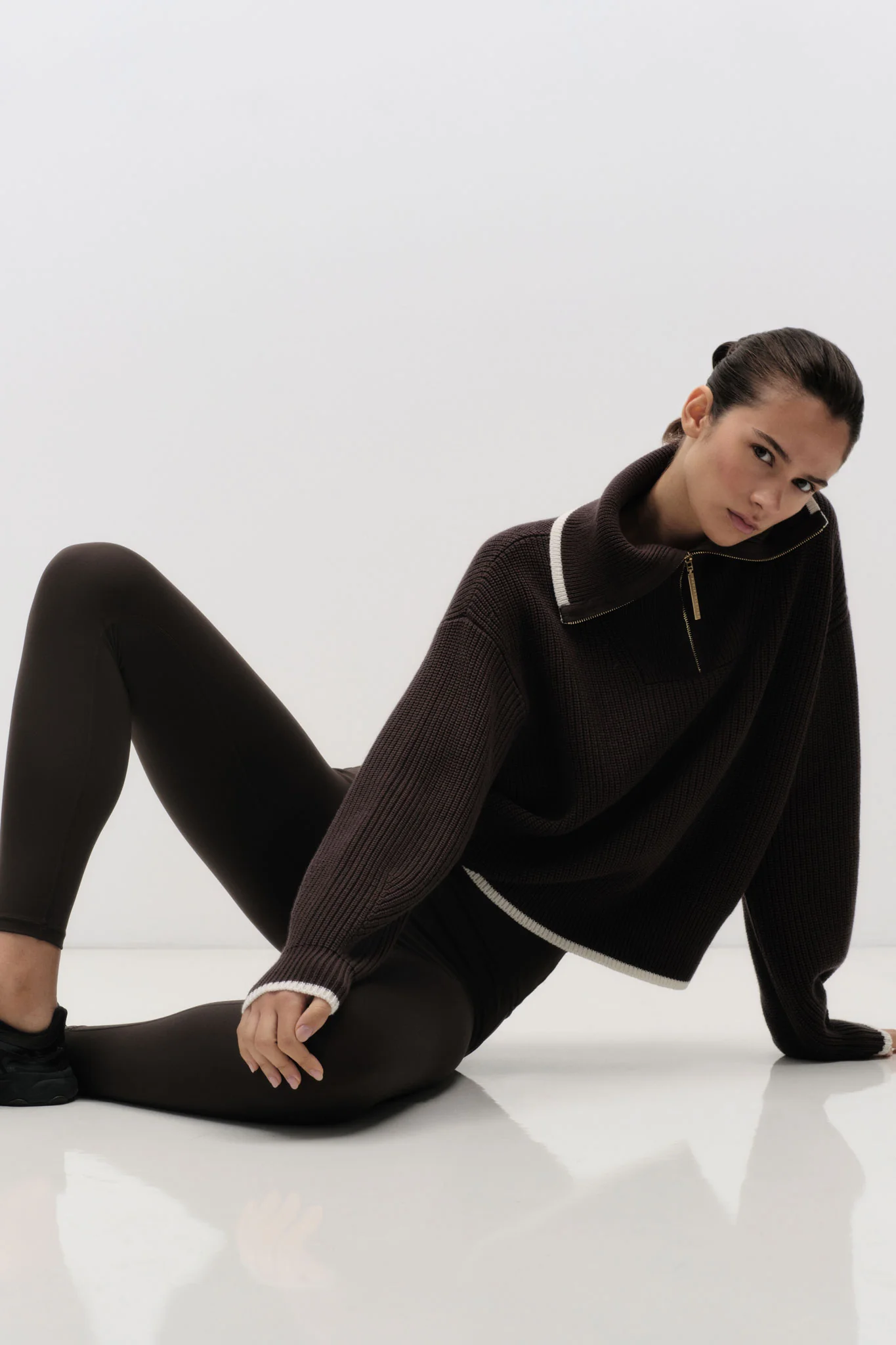 1/4 Zip Ribbed Knit Jumper 431