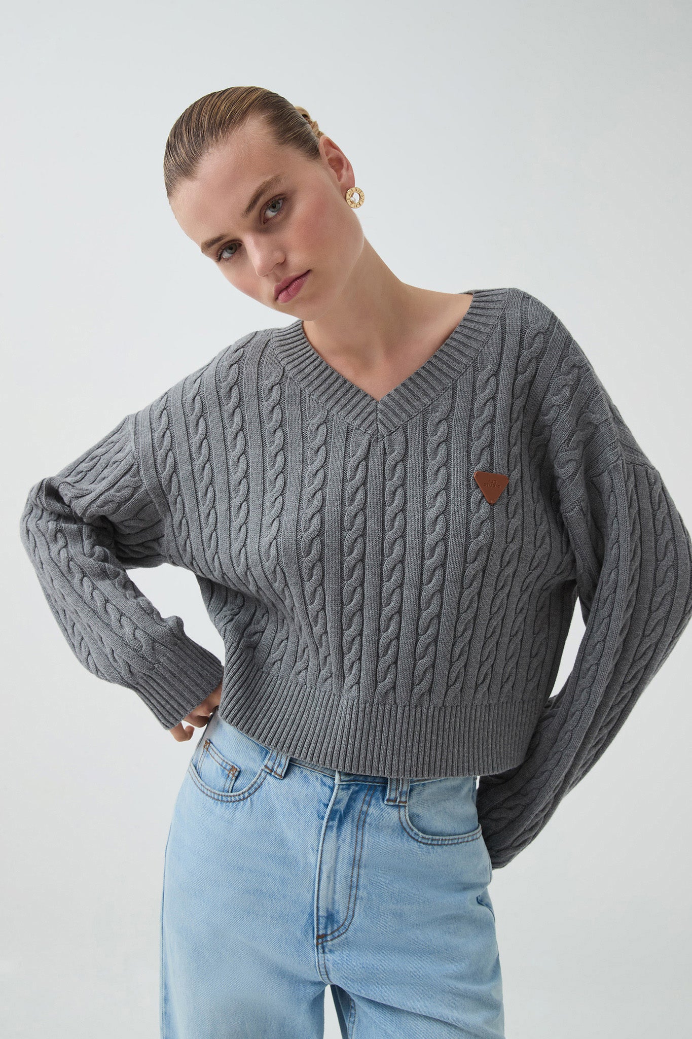 Naia Cropped Cable Knit