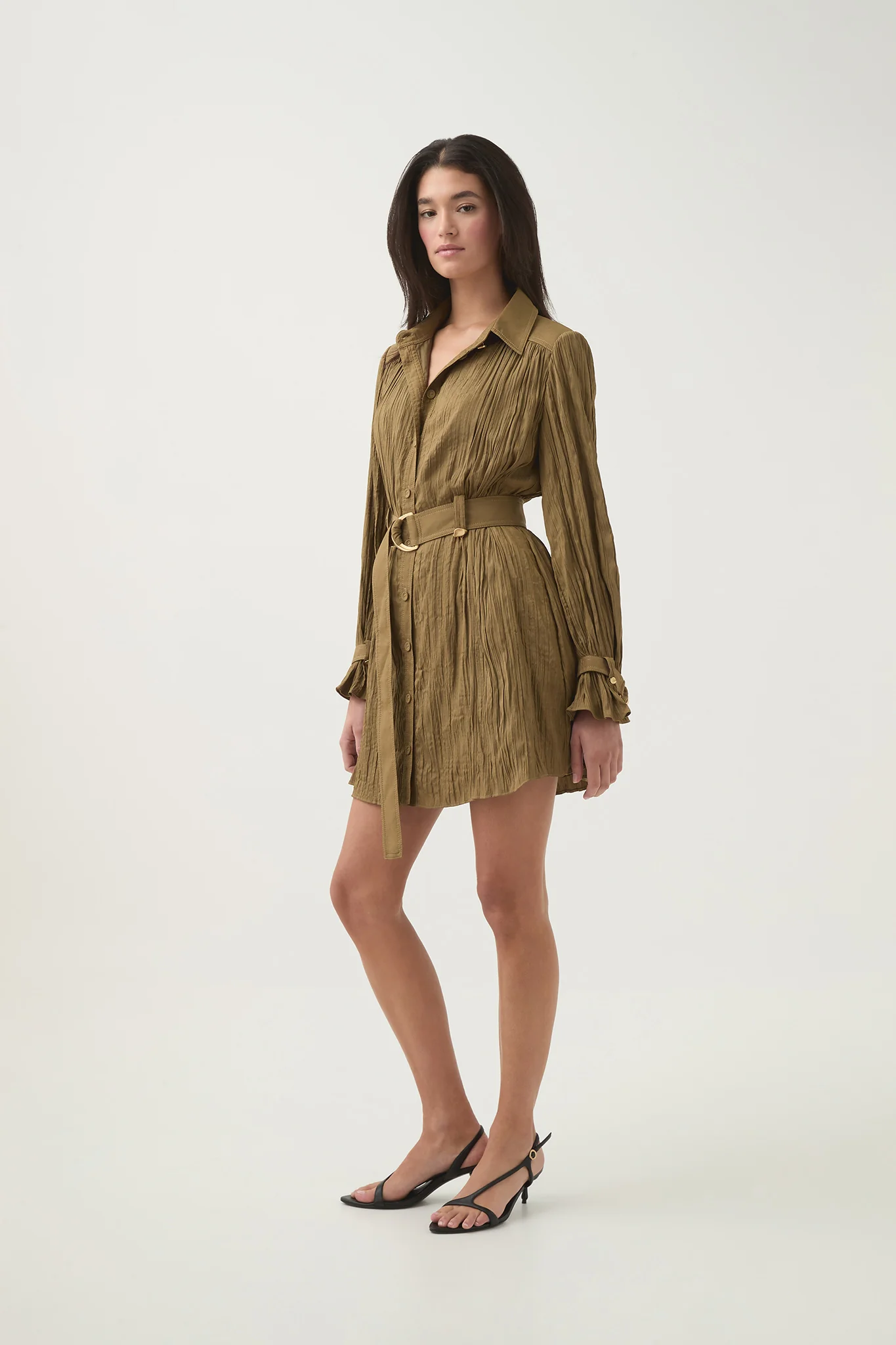 Bays Crushed Pleat Mini Dress