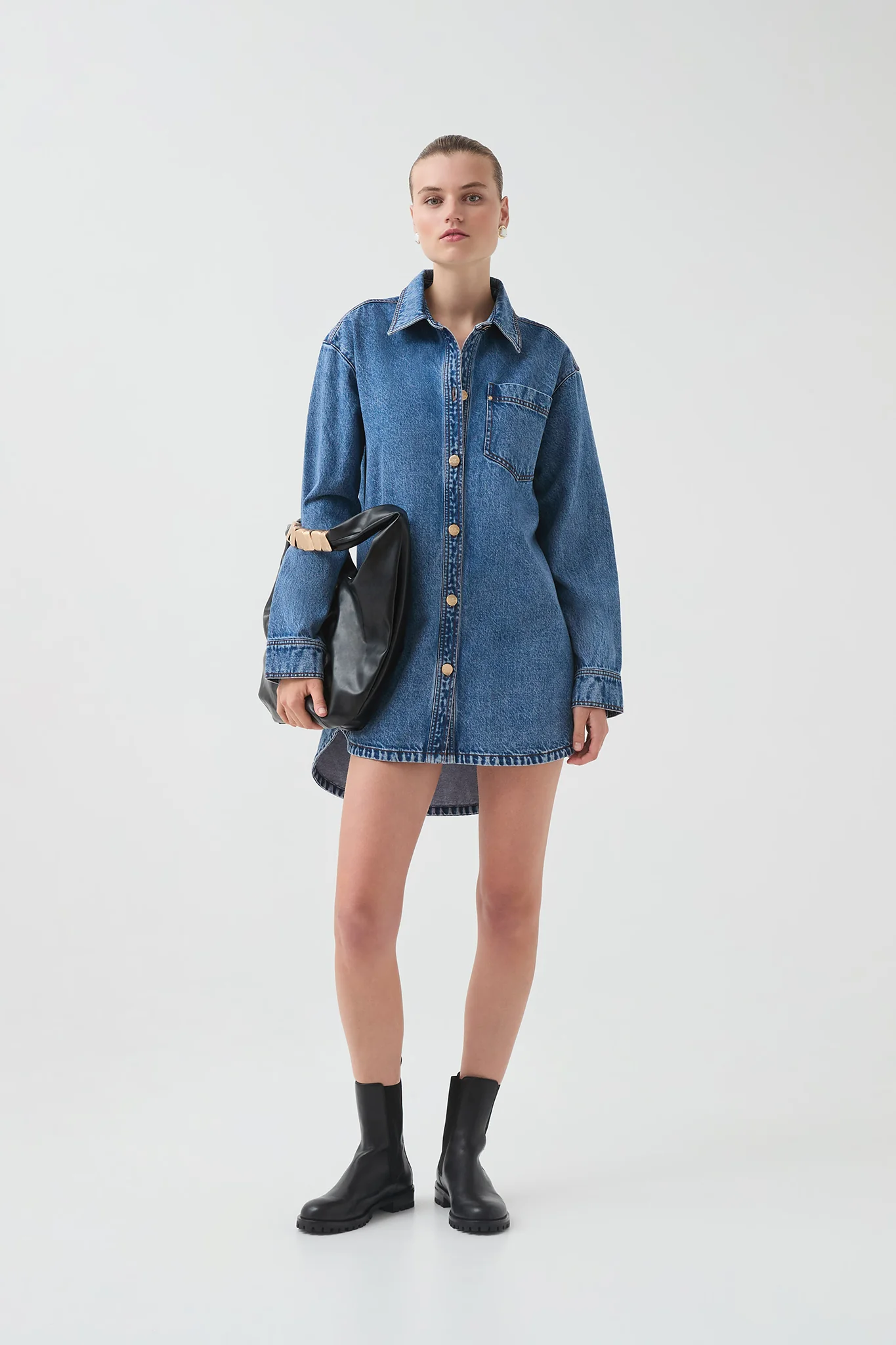 Blues Denim Shirt Dress