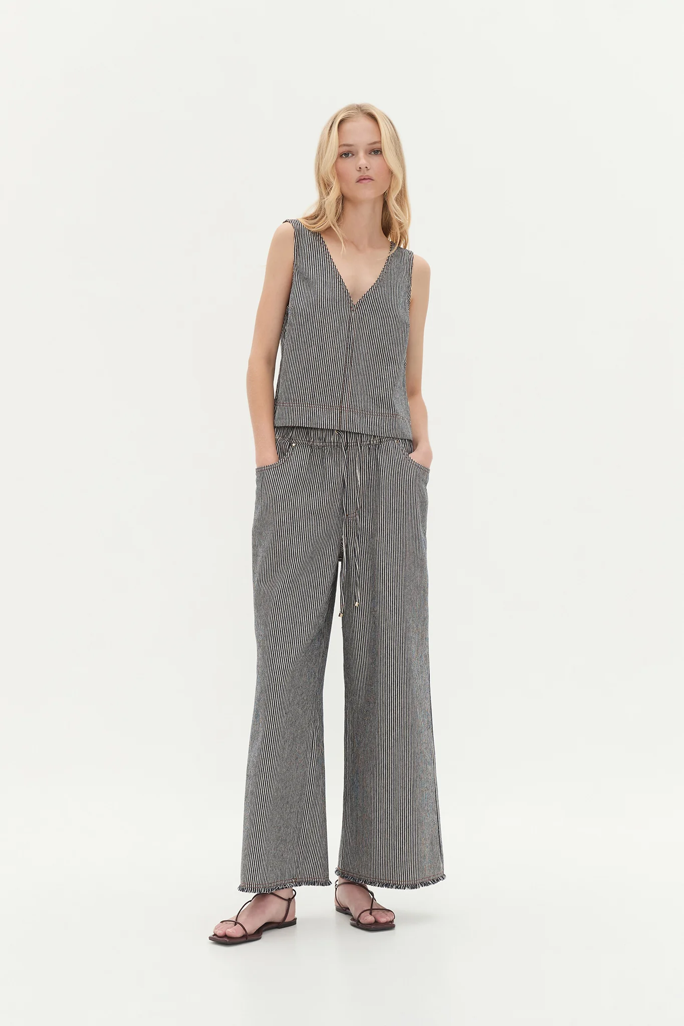 Josette Striped Denim Jeans