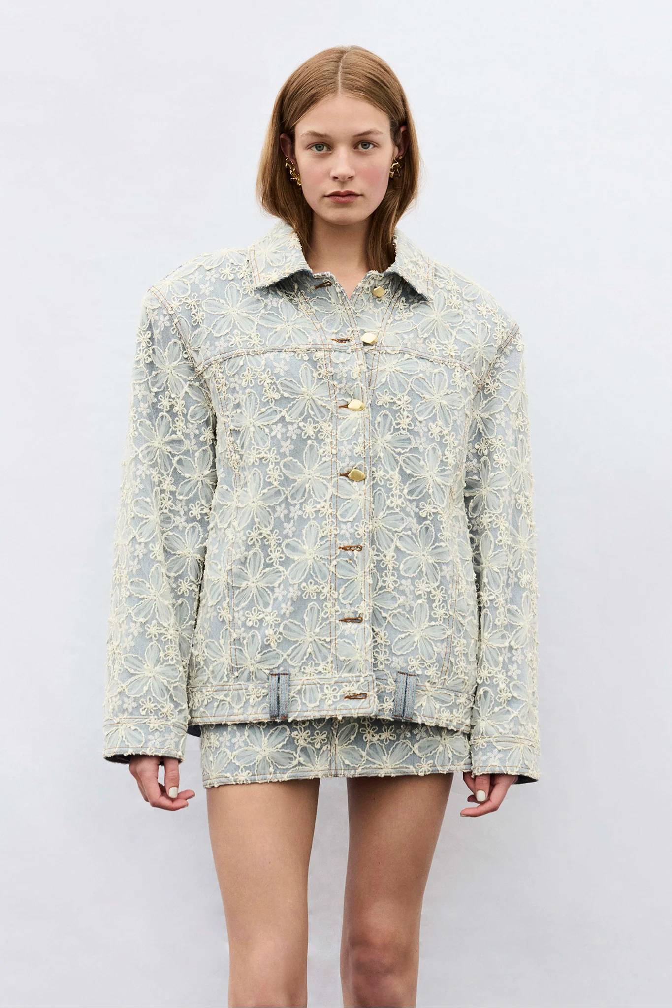 Bloom Lace Denim Jacket