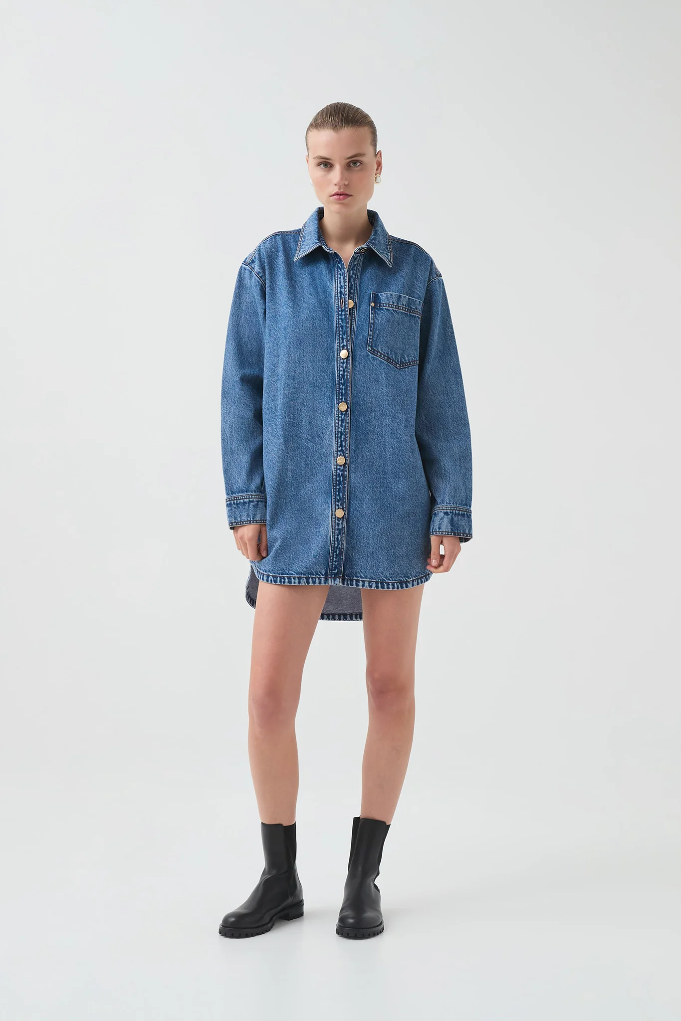 Blues Denim Shirt Dress