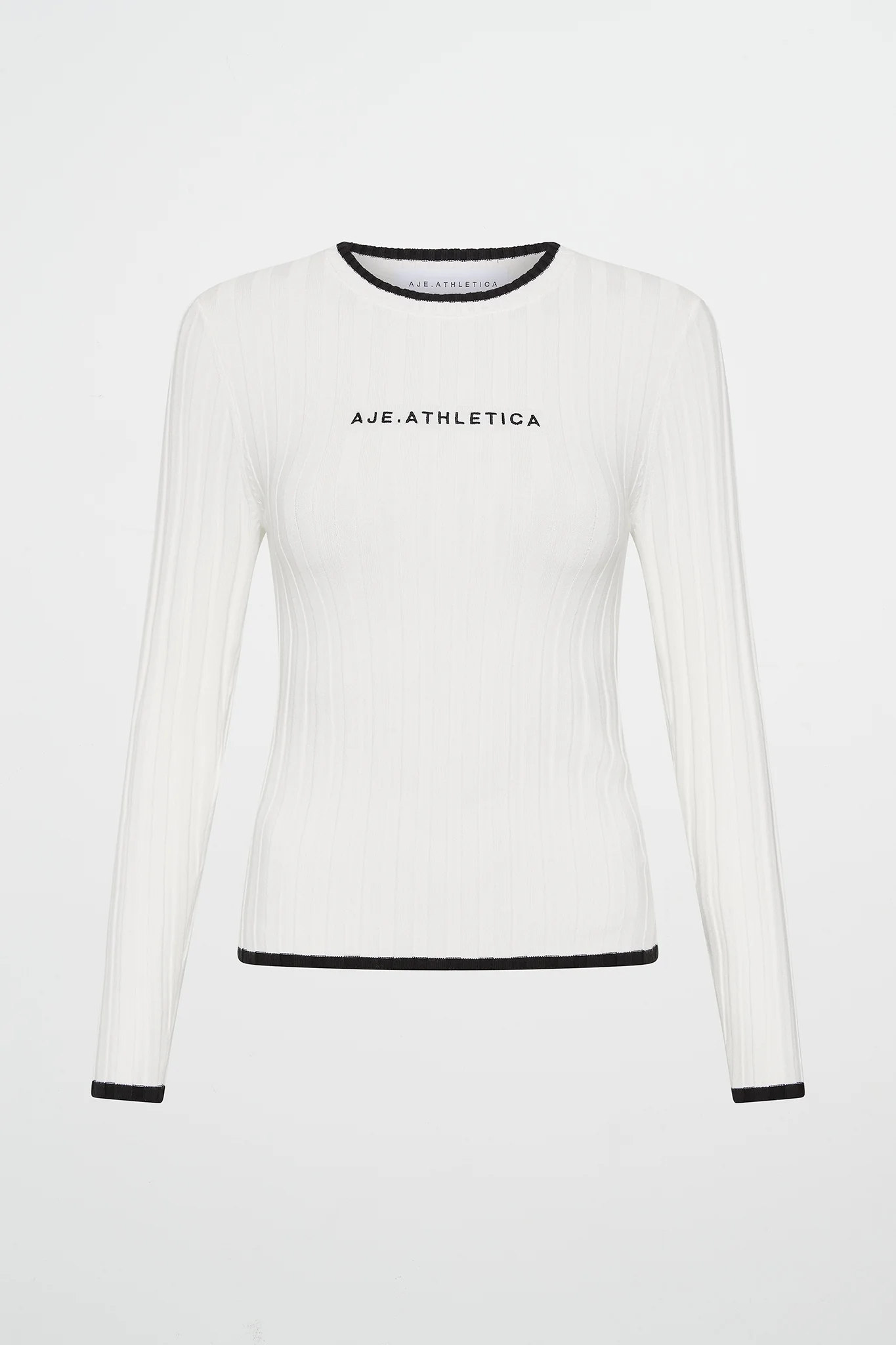 Contrast Long Sleeve Rib Knit Top 438