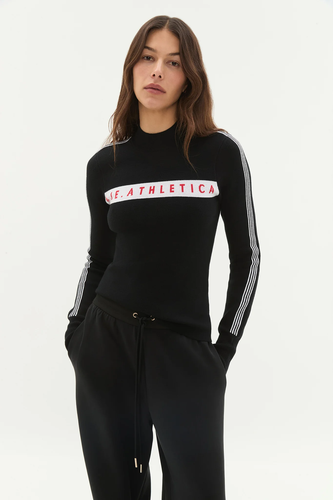 Long Sleeve Logo Knit Top 407