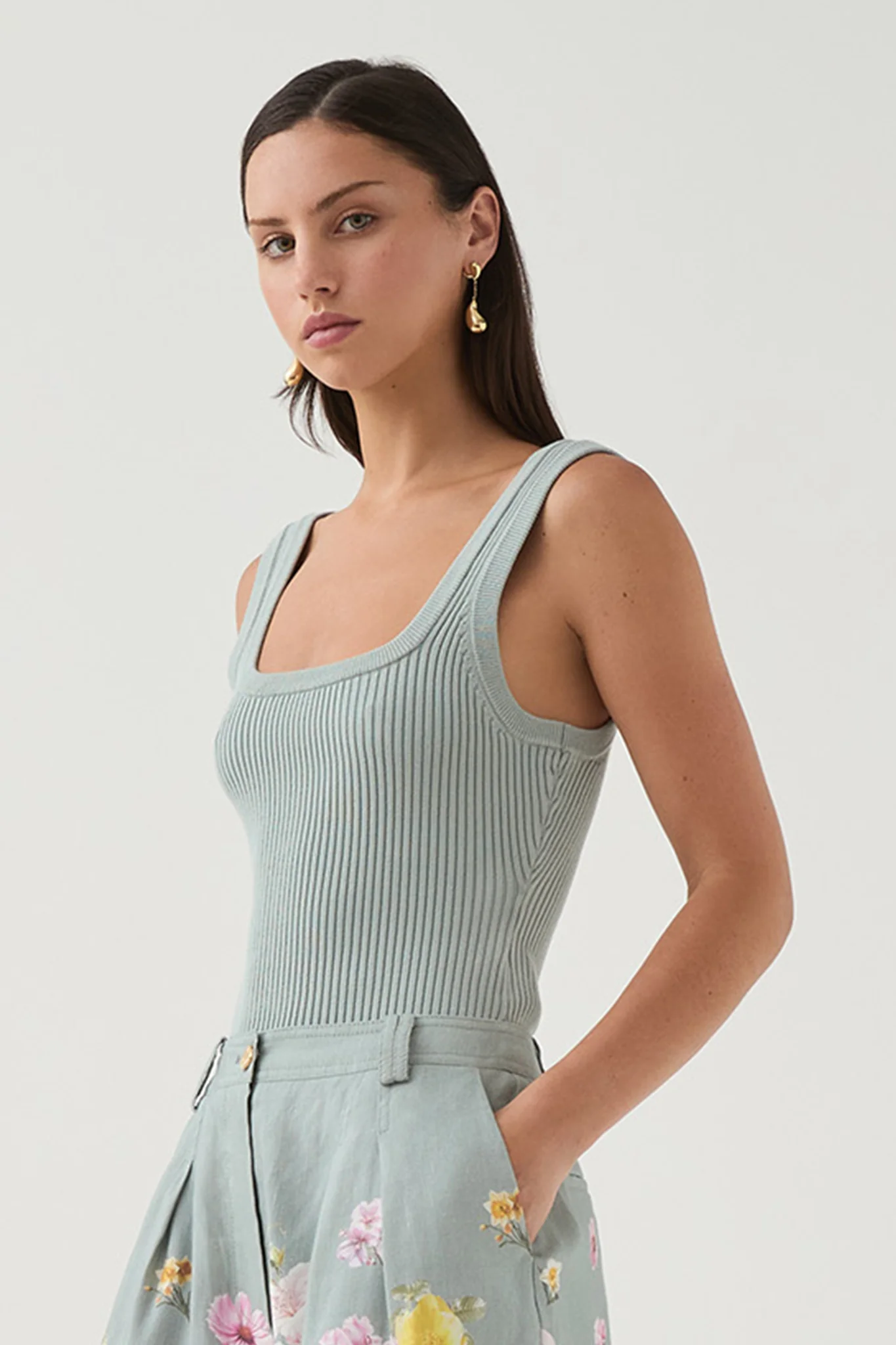 Bronte Scoop Neck Rib Tank