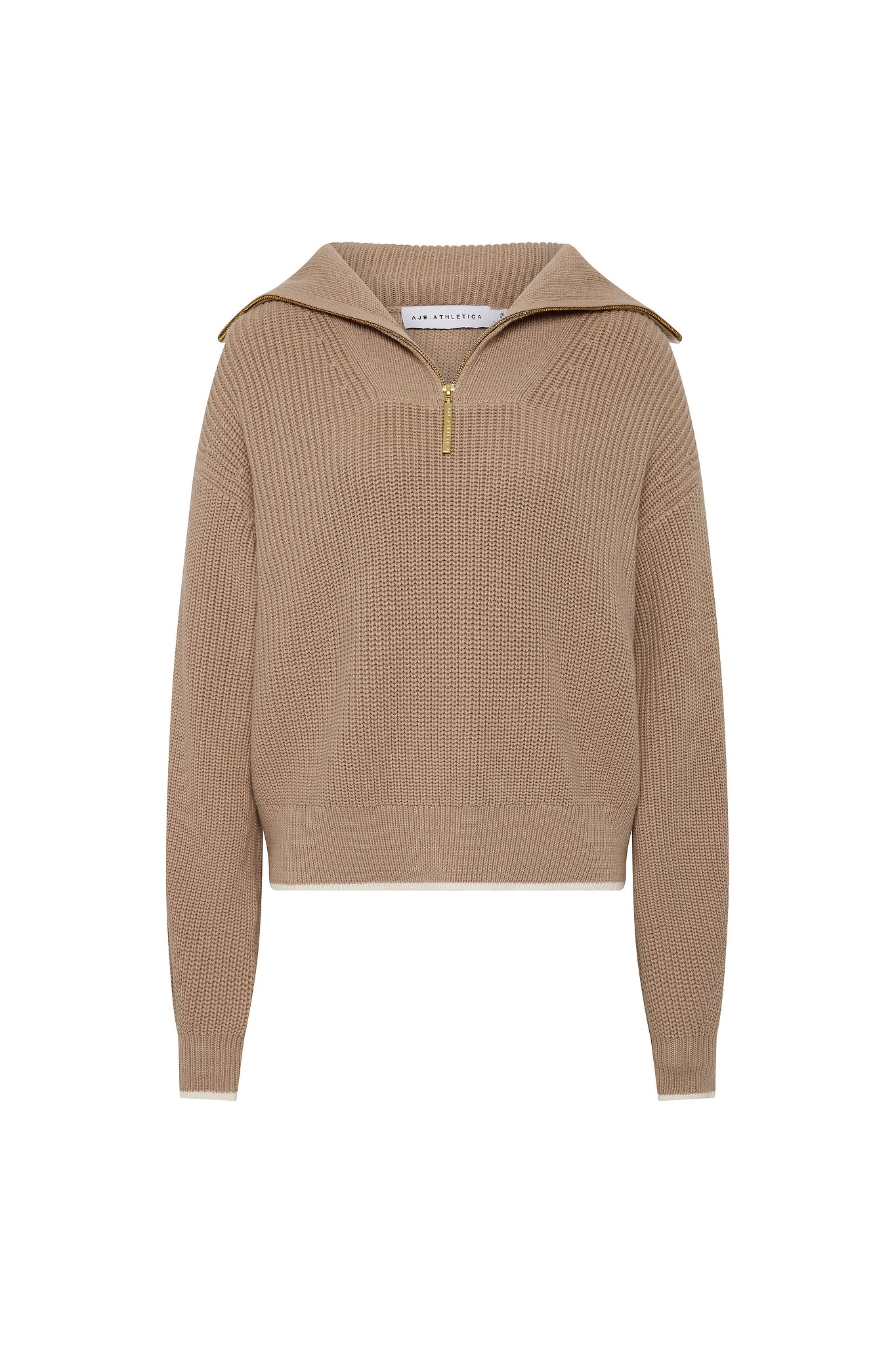 1/4 Zip Ribbed Knit Jumper 431