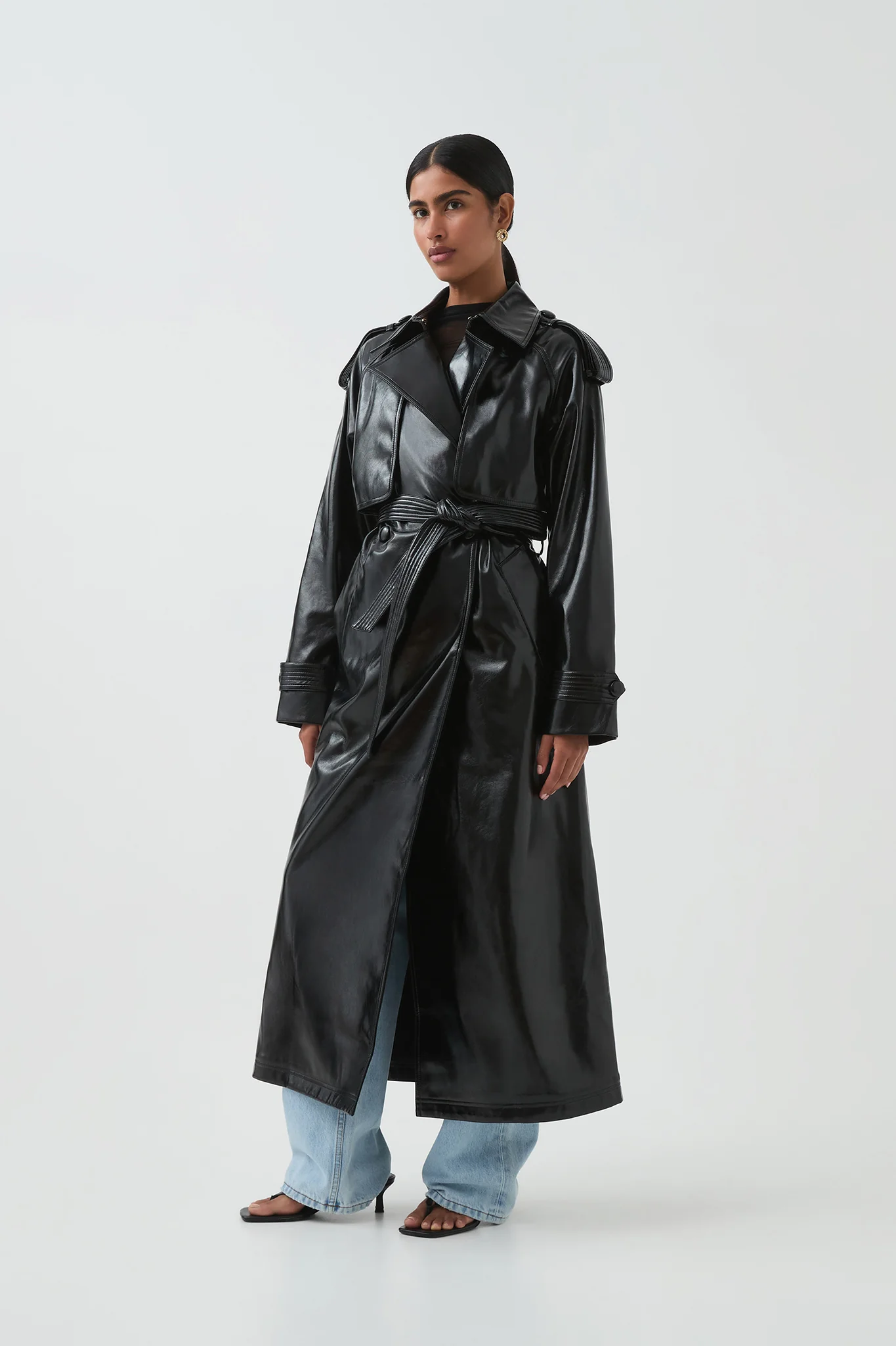 Raven Vegan Leather Trench