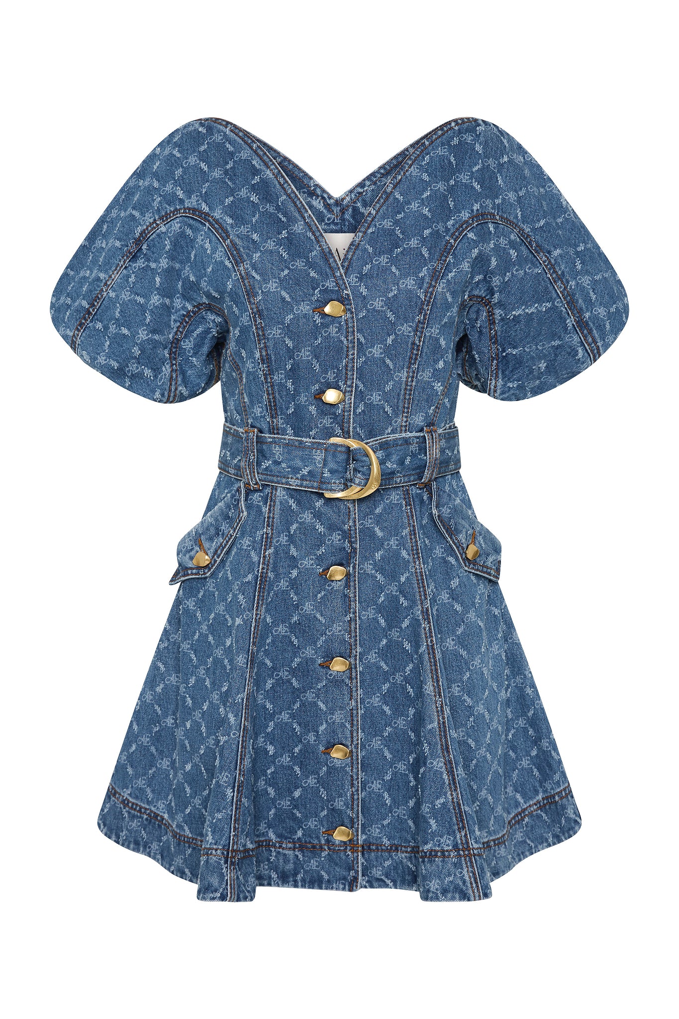 Check Denim Mini Dress