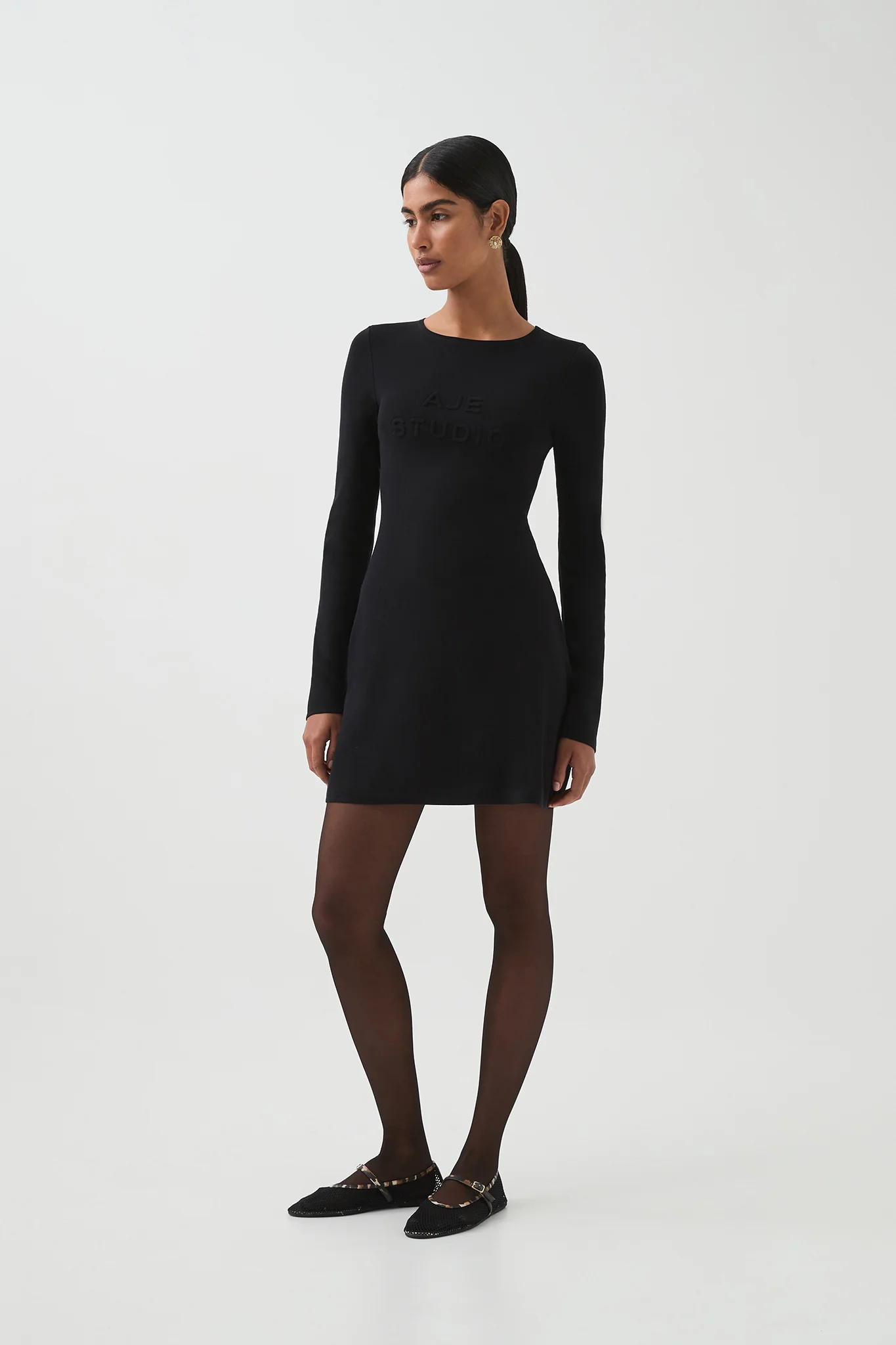 Core Knit Logo Long Sleeve Dress