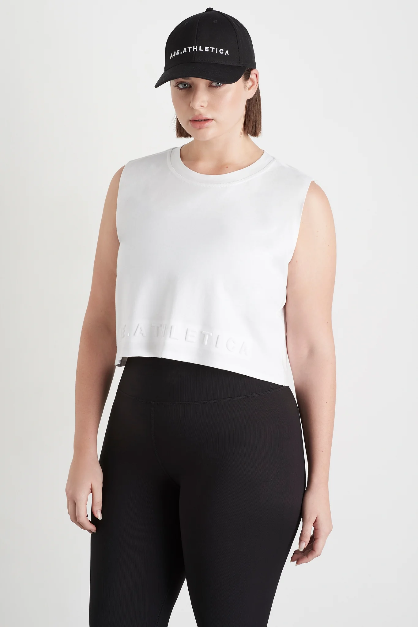 Cropped Embossed Signature Logo Tank 106