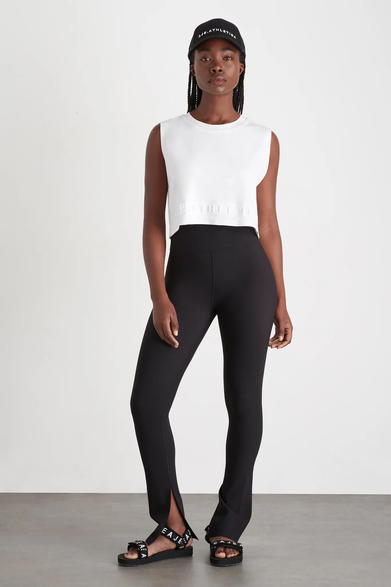 Cropped Embossed Signature Logo Tank 106