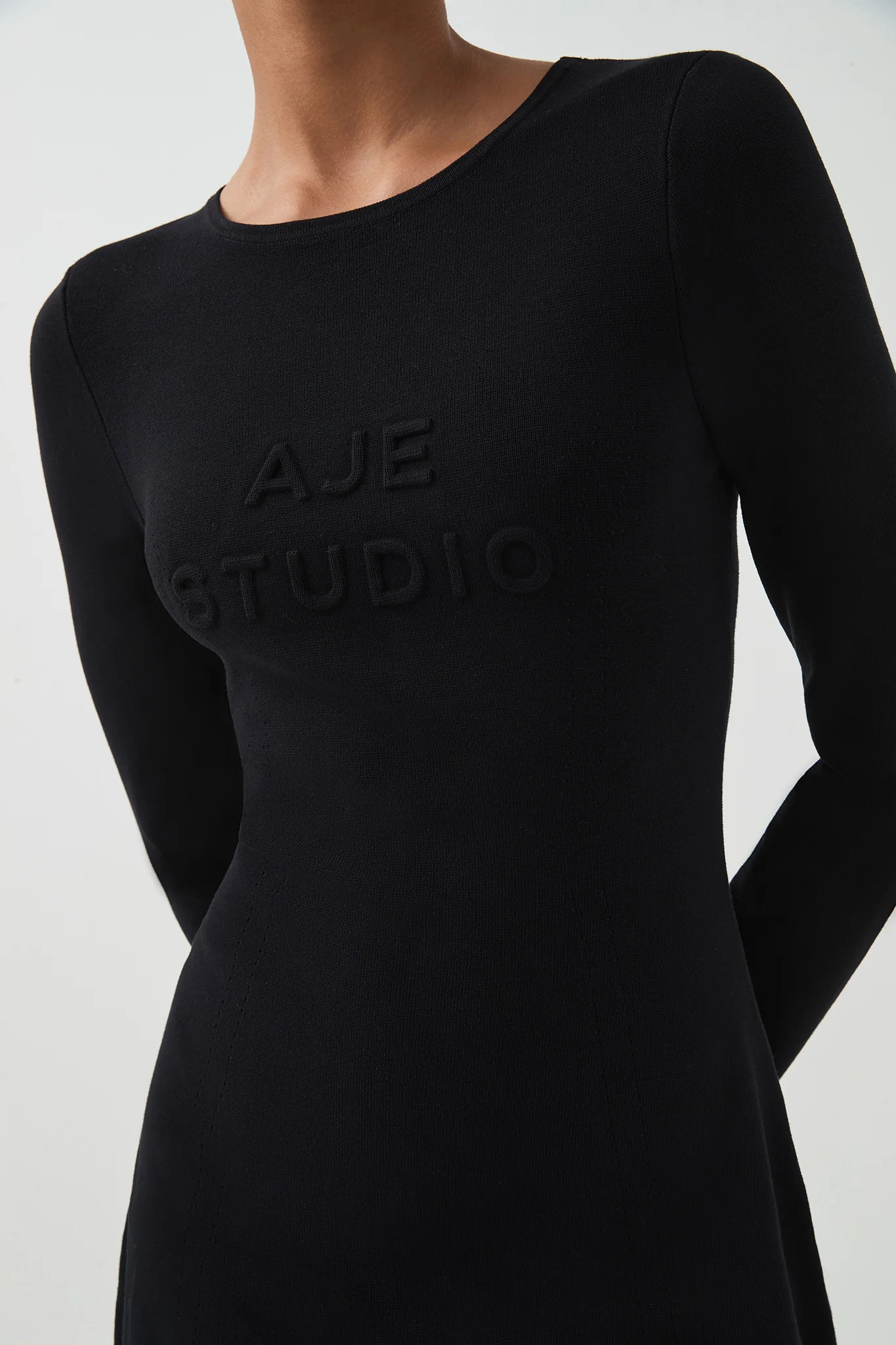 Core Knit Logo Long Sleeve Dress