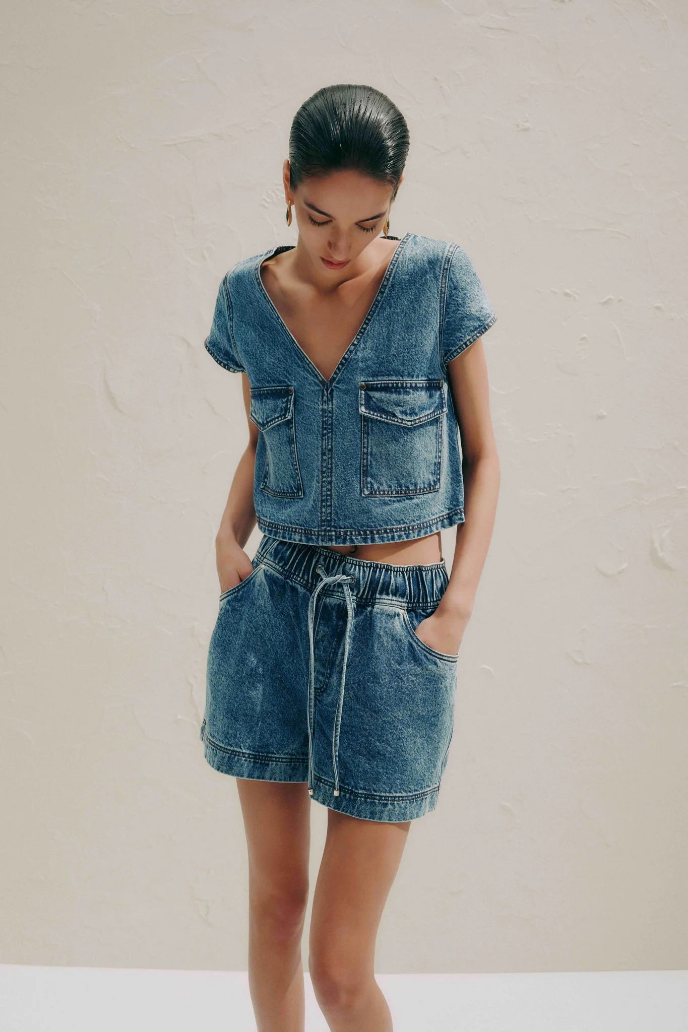 Blues Denim Cargo Top