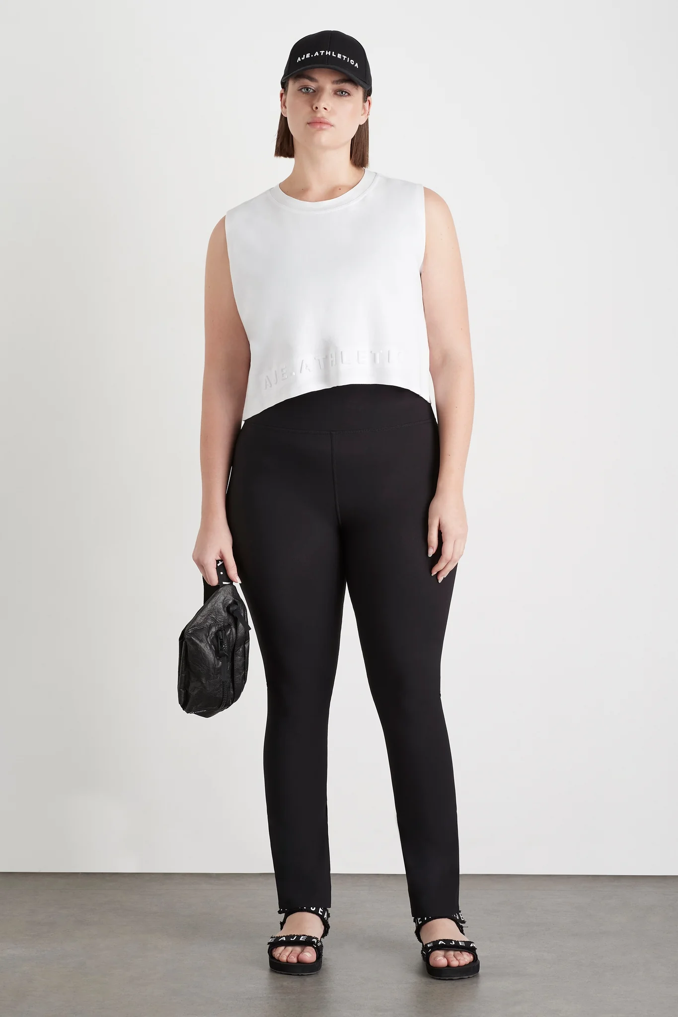 Cropped Embossed Signature Logo Tank 106