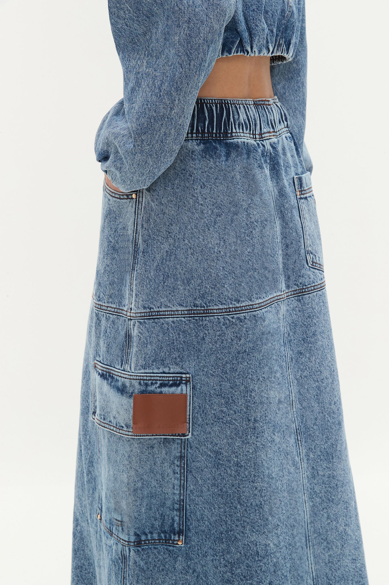 Blues Denim Maxi Skirt